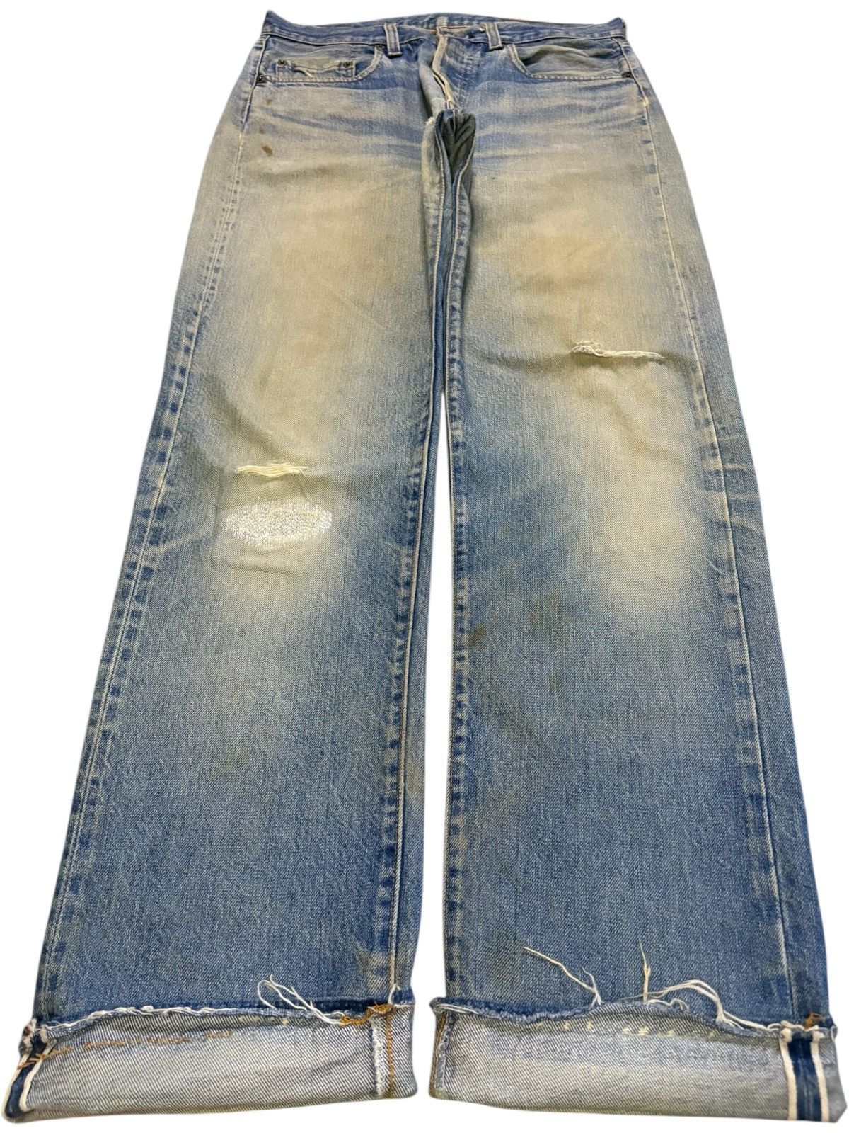 Levi's Vintage 80s Levis 501 Selvedge Mud Wash Jeans Button 524 Size US 32 / EU 48 - 1 Thumbnail