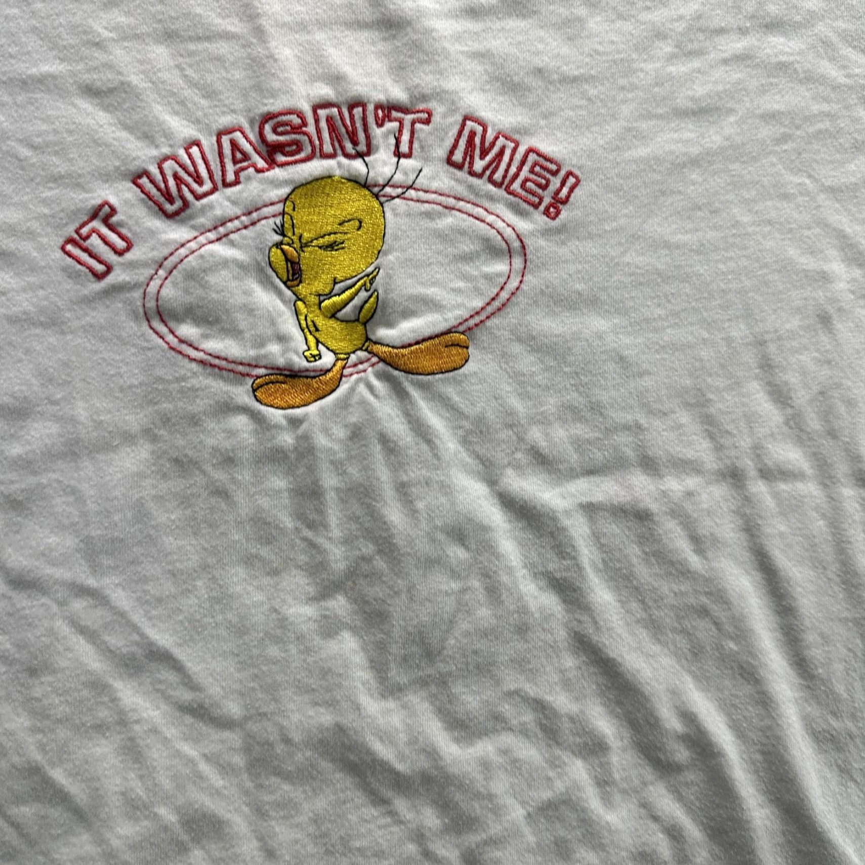 Vintage VINTAGE Looney Tunes Shirt Mens XL White Tweety Bird It Wasn't Me Embroidered 2000s Size US XL / EU 56 / 4 - 6 Thumbnail