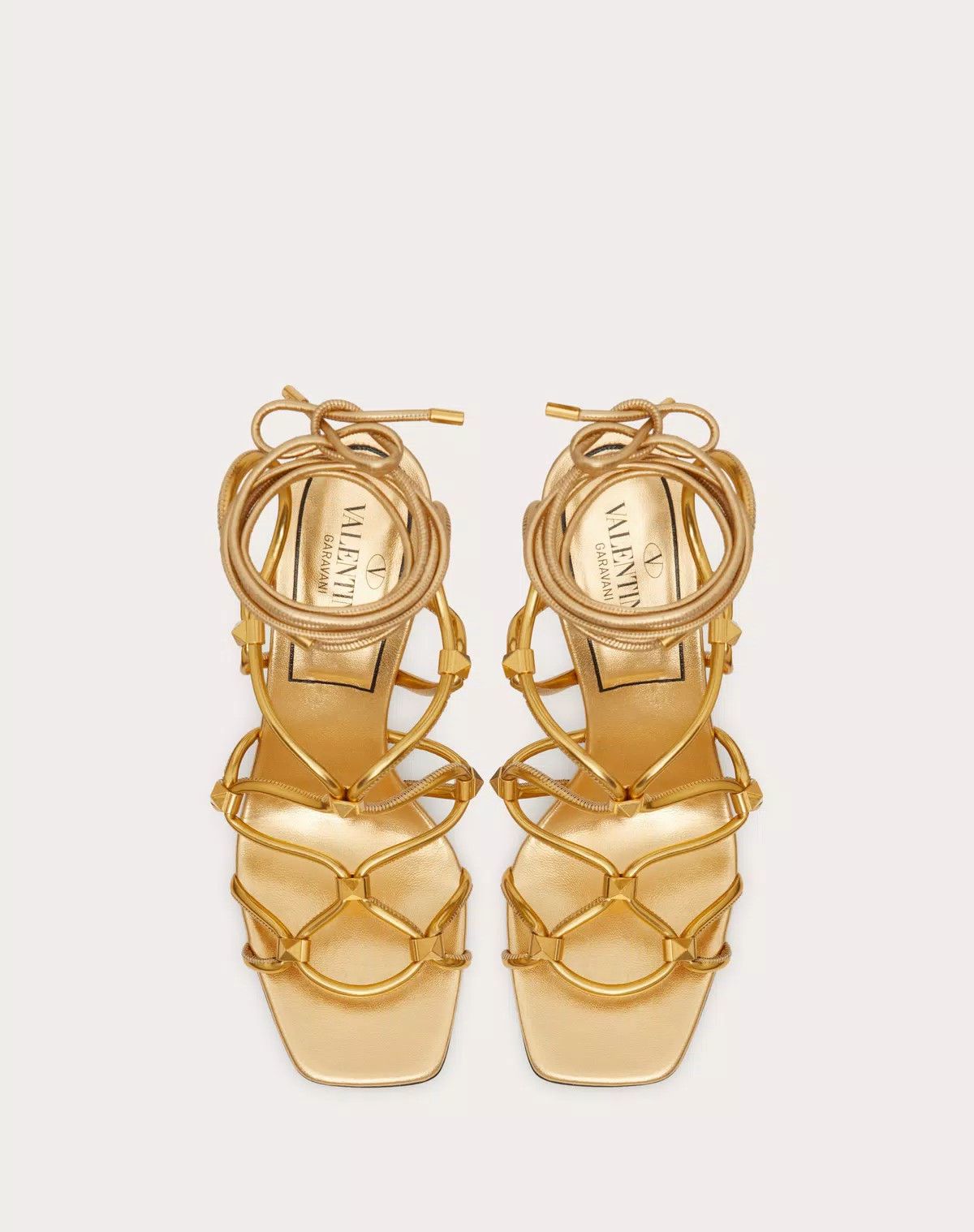 Valentino o1s1wg111125 Rockstud Net Mirror-Effect Synthetic Sandals Size US 8.5 / IT 38.5 - 4 Thumbnail