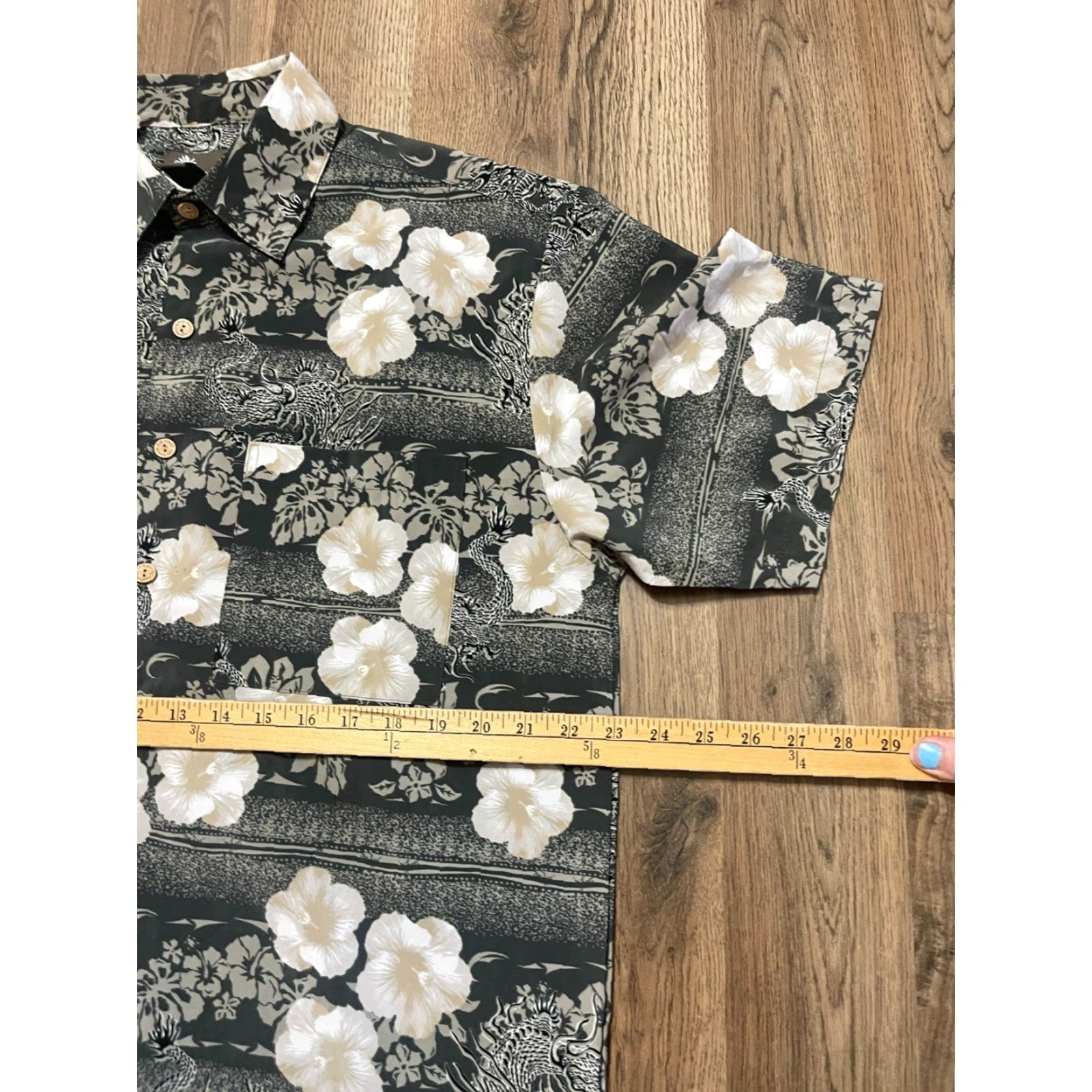 Vintage XG Island Topic Shirt Men’s Size M Grey White Floral Button Up Short Sleeve Vintage No Size US M / EU 48-50 / 2 - 6 Thumbnail