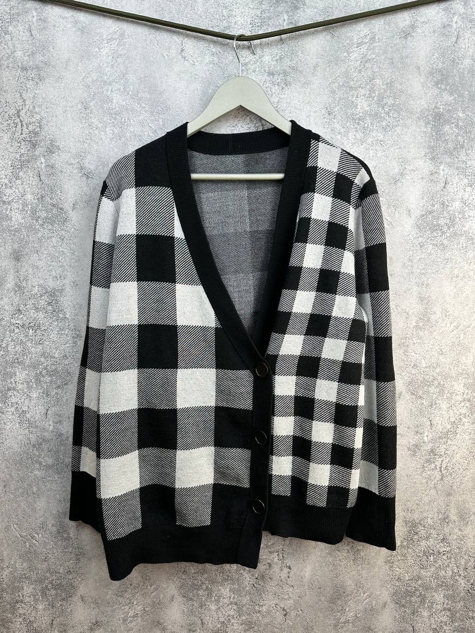 Akris RRP $1250 AKRIS PUNTO Asymmetri Jacquard Check Wool Cardigan Size M / US 6-8 / IT 42-44 - 1 Thumbnail