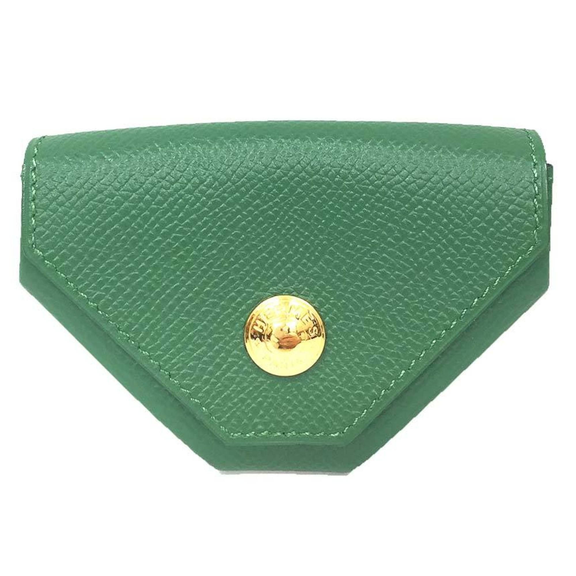 Hermes Le Vent Quatre coin purse, leather, green men's and women's