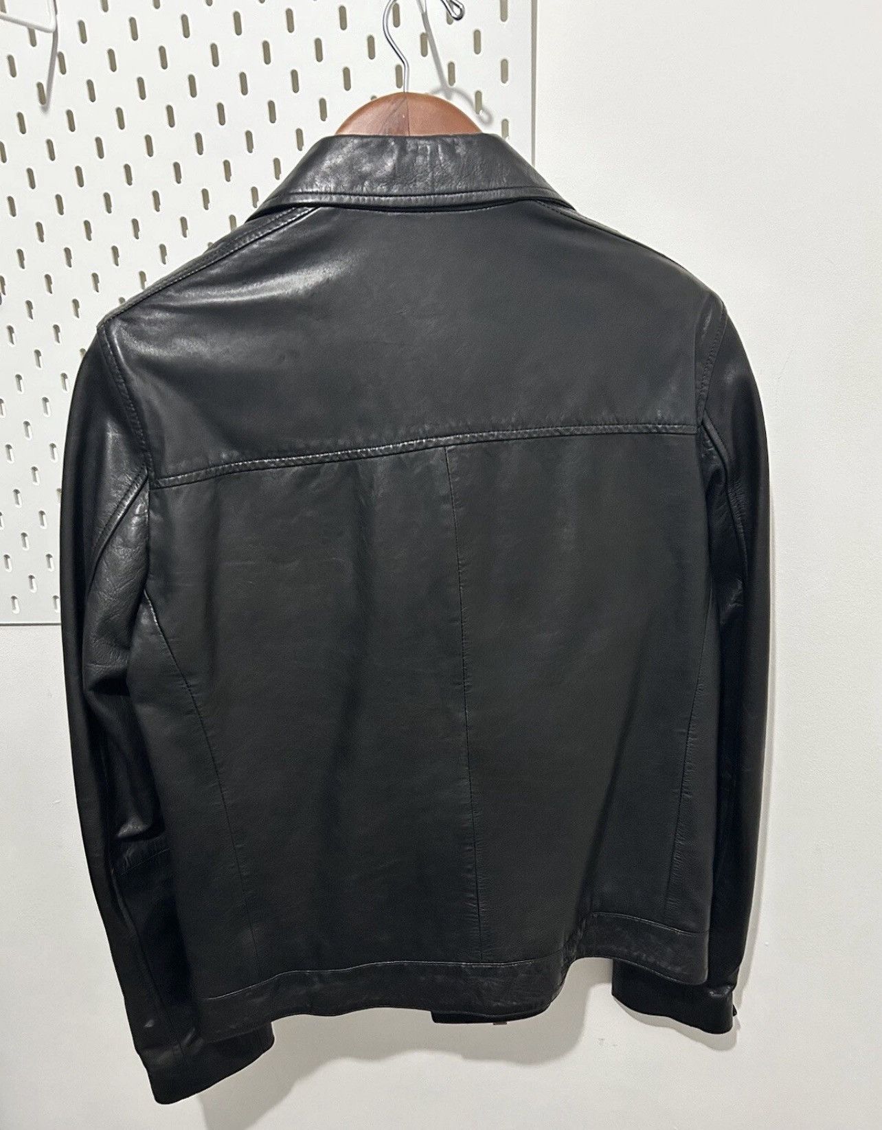 Allsaints Mens All Saints Hemsley Leather Biker Motorcycle cafe racer Size US M / EU 48-50 / 2 - 12 Thumbnail