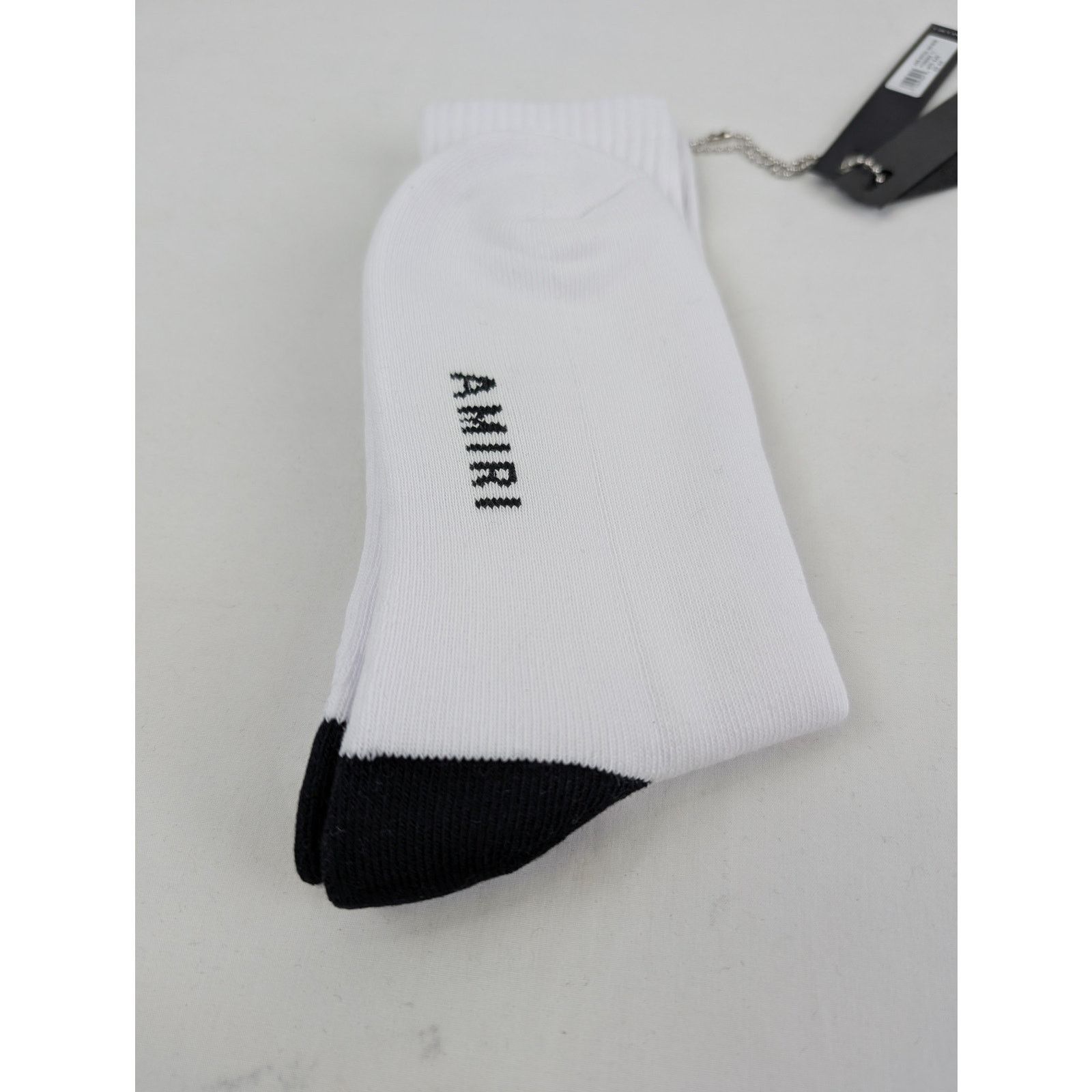 Amiri o1rshd1 Q:4 / Size: 45-46 / Vertical Logo Socks White/Black Size ONE SIZE - 3 Thumbnail