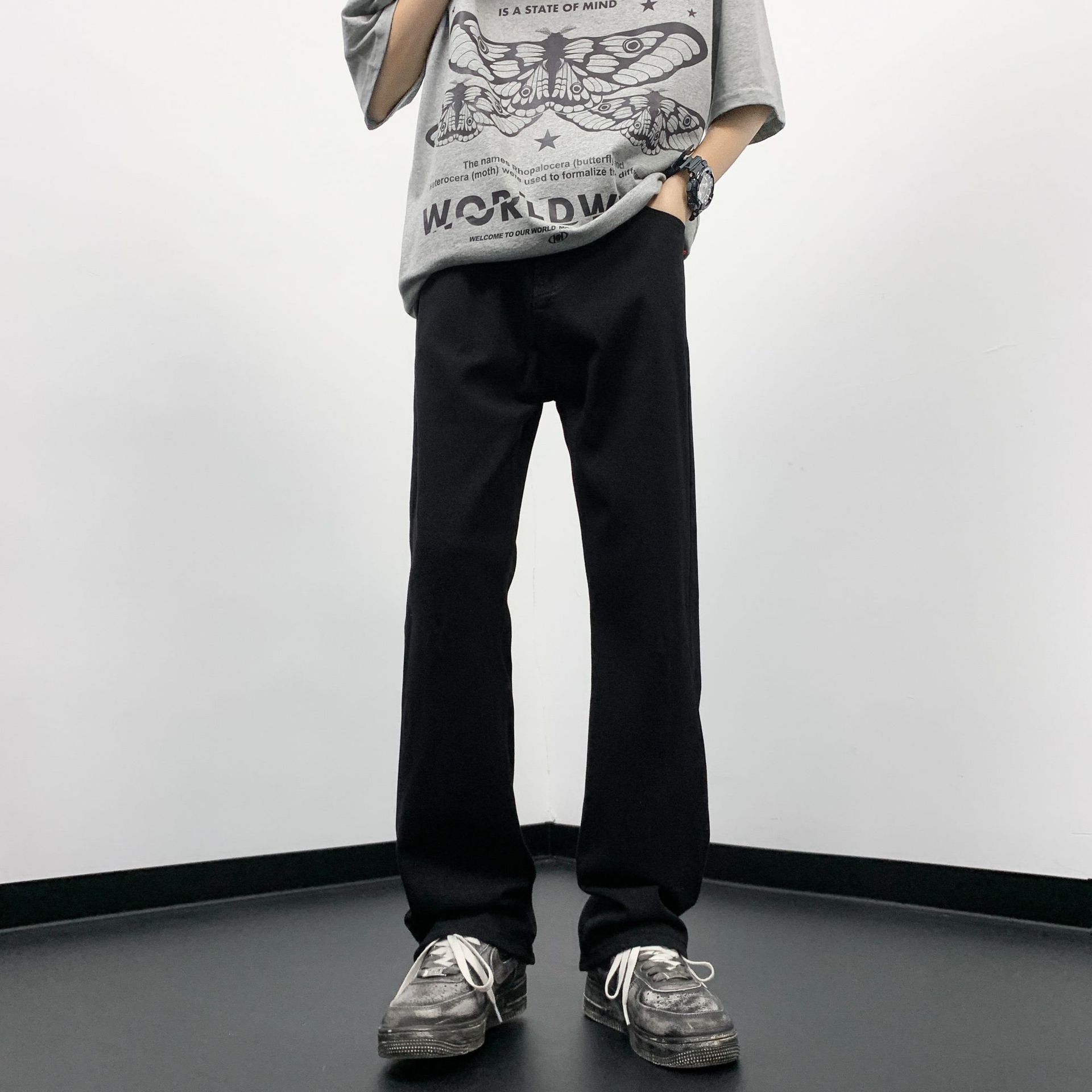 Japanese Brand × Jean Retro loose straight leg wide leg jeans Size US 30 / EU 46 - 2 Thumbnail