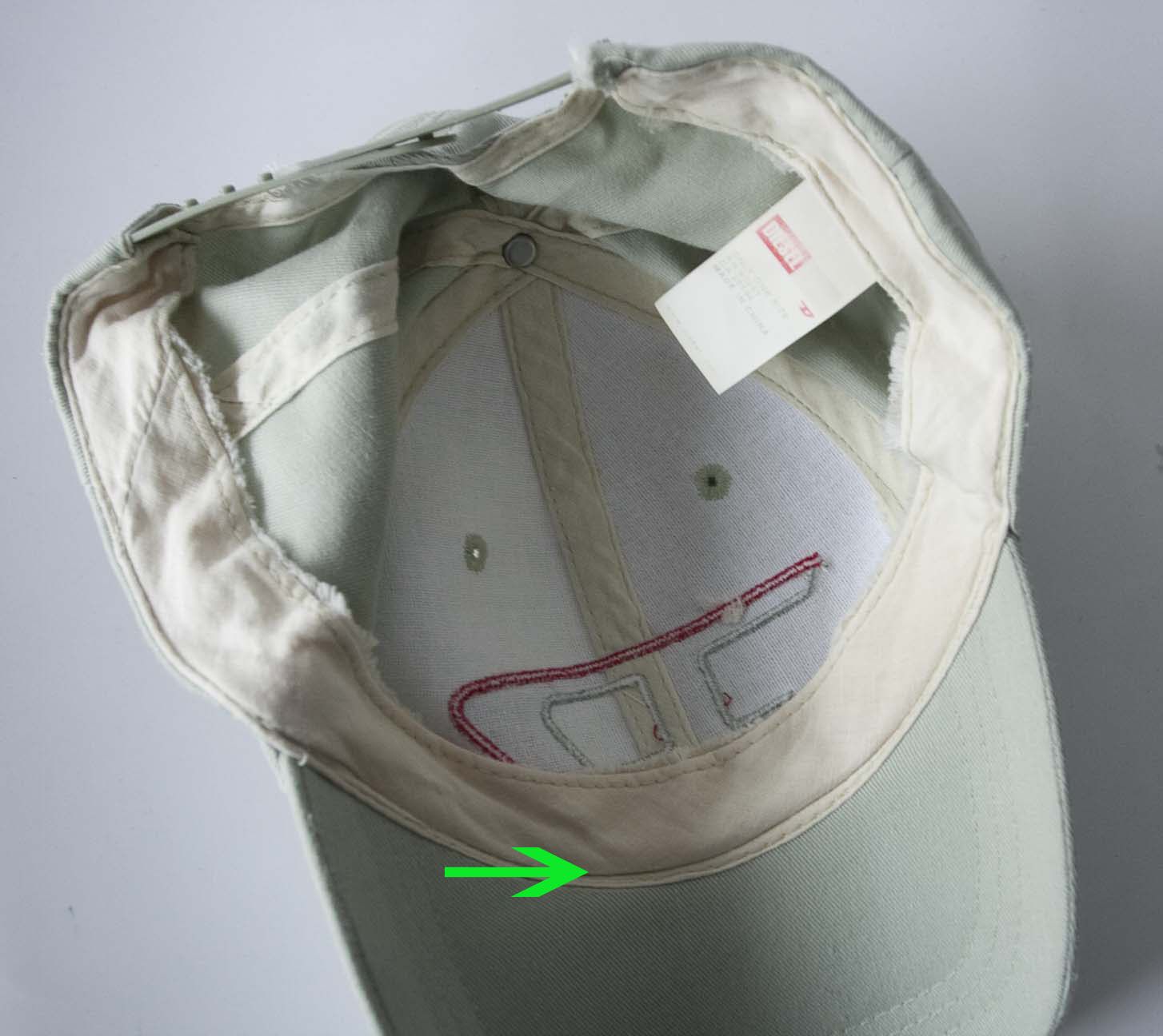 Diesel × Vintage Diesel Vintage Hat Cap Distressed Snapback Logo Pale Green Size ONE SIZE - 4 Thumbnail