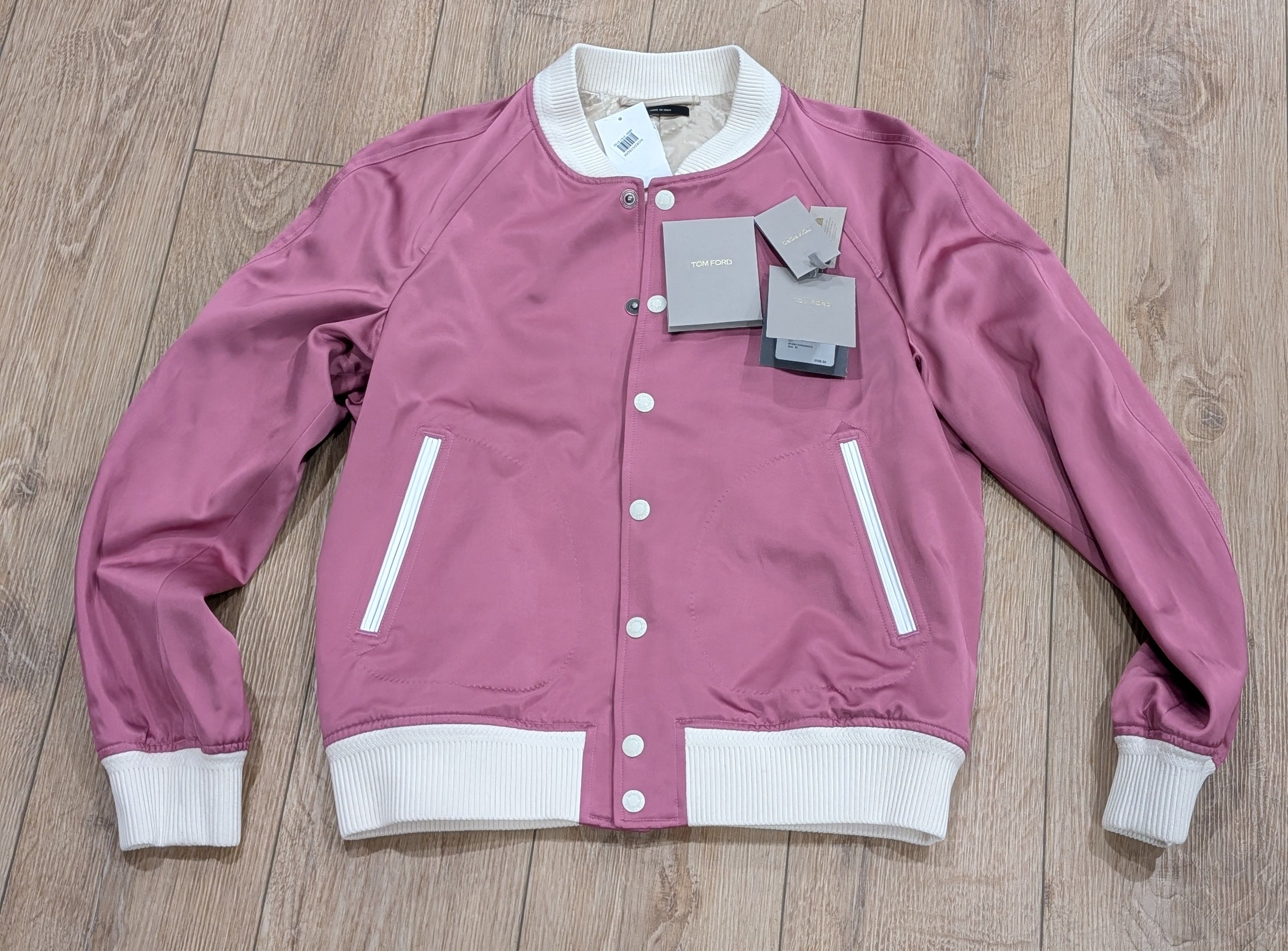 Tom Ford TOM FORD Shiny Satin Bomber Jacket Fuxia 52 US 42 Size US L / EU 52-54 / 3 - 1 Thumbnail