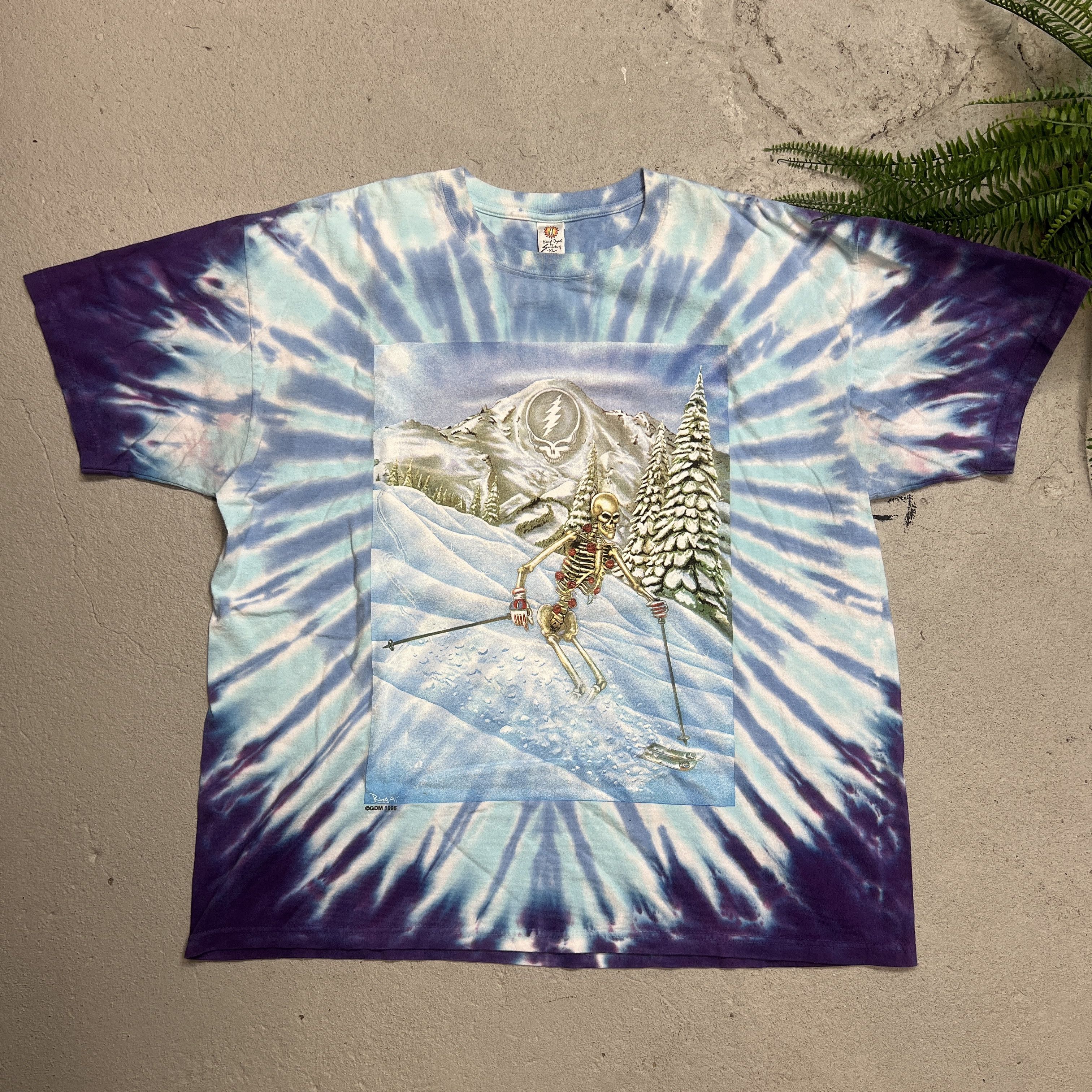 Grateful Dead × Vintage 1995 Grateful Dead Skiing Skeleton Promo Tie Dye Tee Size US XL / EU 56 / 4 - 3 Thumbnail