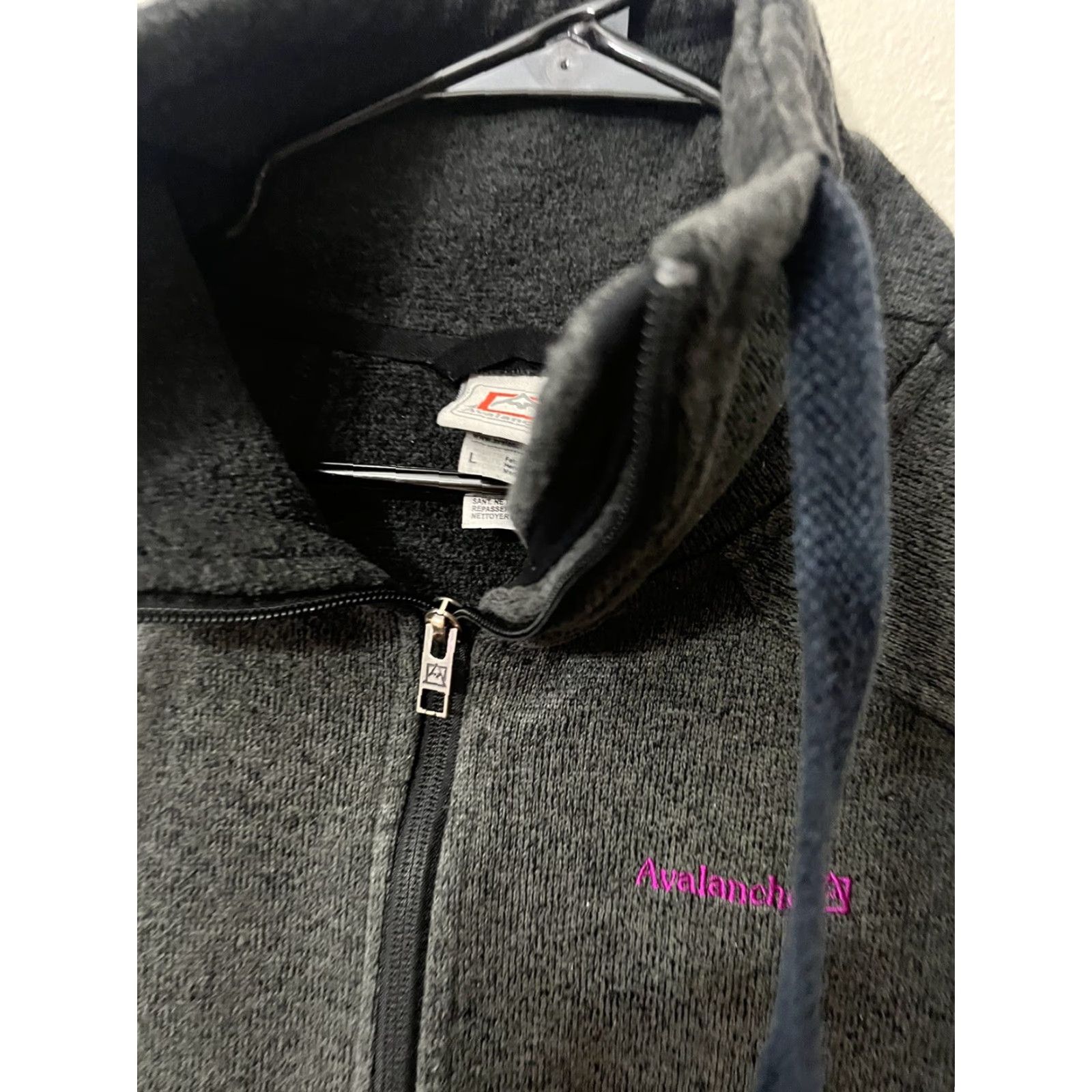 Avalanche Avalanche Sweater Large Gray Turtleneck Zip Up Adult Polyester Thumb Holes Size L / US 10 / IT 46 - 2 Thumbnail