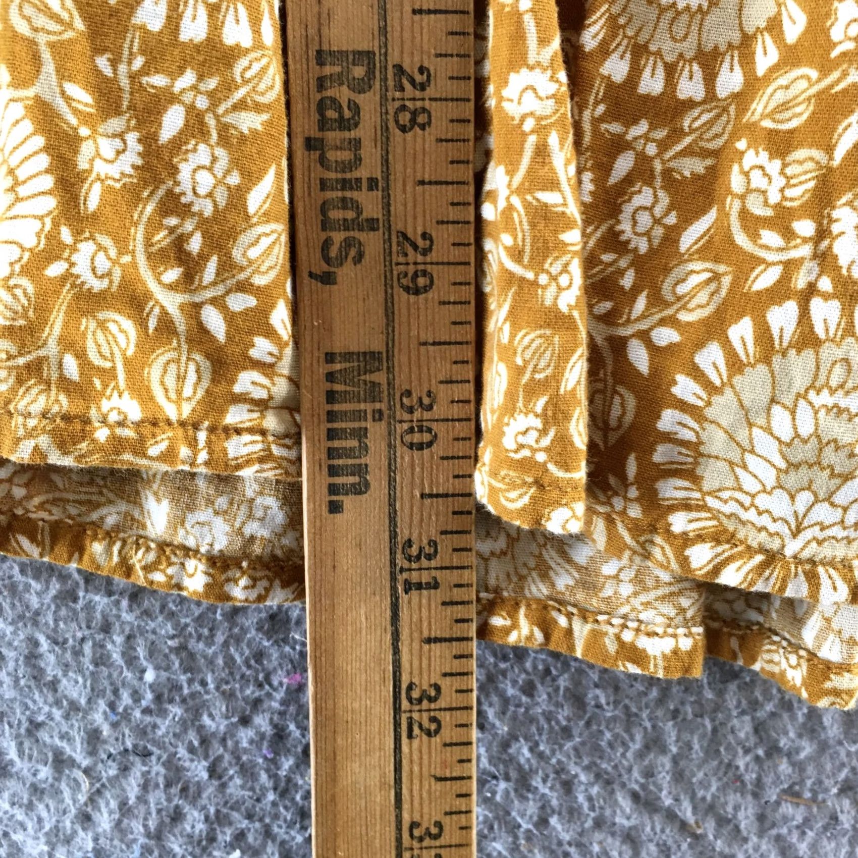 Old Navy Old Navy Dress Womens XS Mustard Floral Short Puff Sleeve Boho Peasant Tassel Size 26" / US 2 / IT 38 - 6 Thumbnail