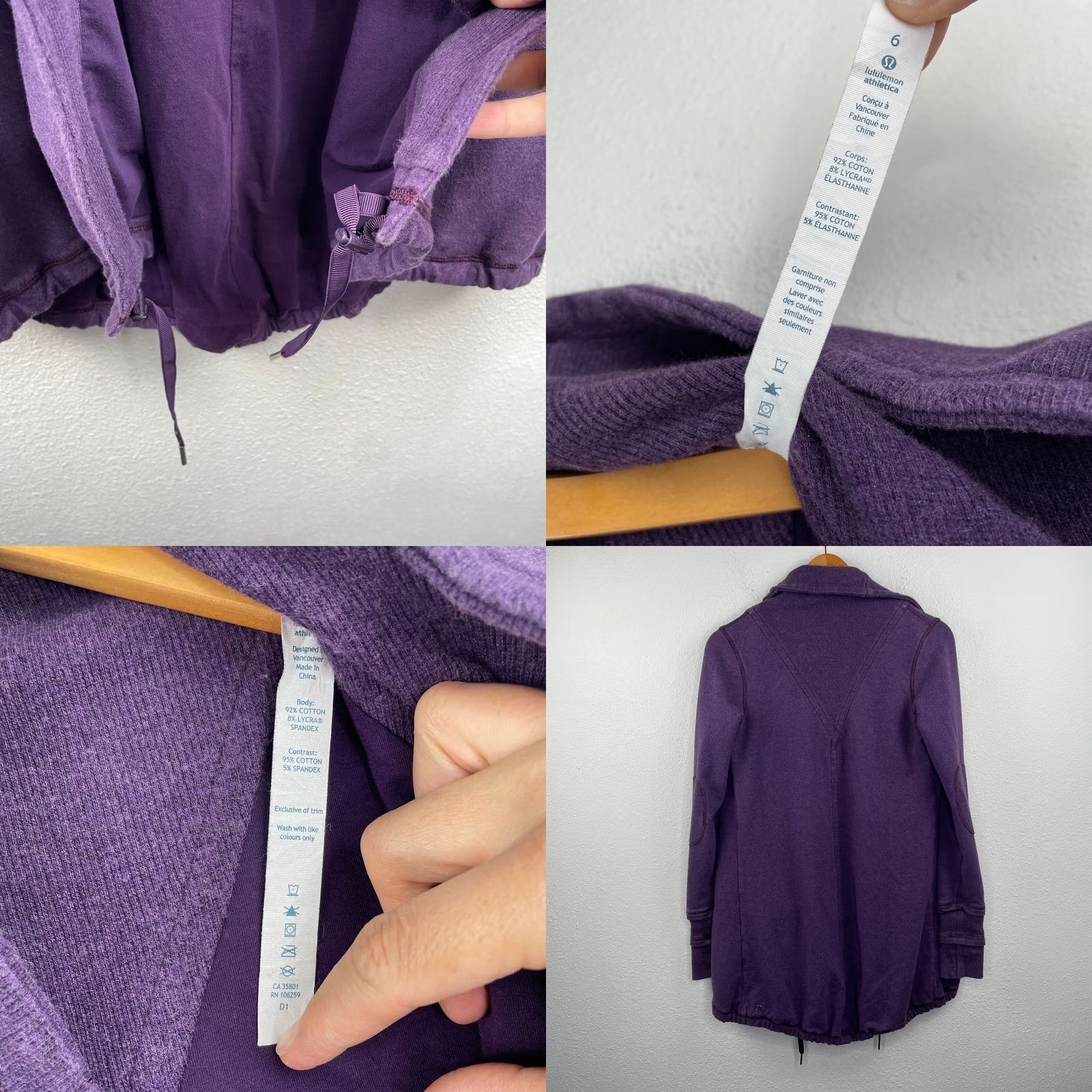 Lululemon Lululemon Athletica Jacket Women's Purple Snap Jacket Size 6 Activewear Pockets Regular Fit Mid-Length Knits Blended Fabric Down Insulation 6 Women Size M / US 6-8 / IT 42-44 - 8 Thumbnail