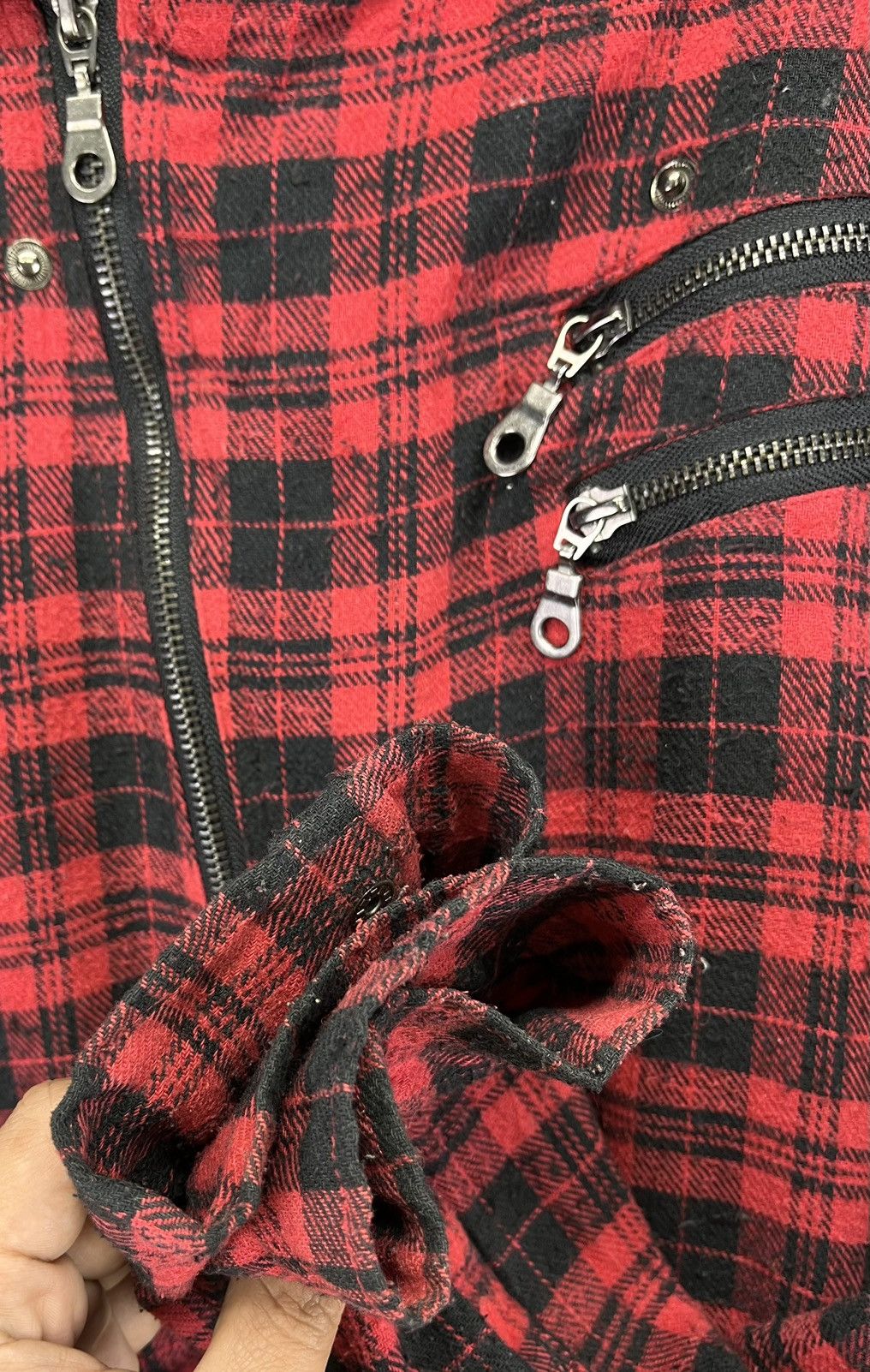 In The Attic Vintage In The Attic Shadow Plaid Rare Punk Jacket Size L / US 10 / IT 46 - 12 Thumbnail
