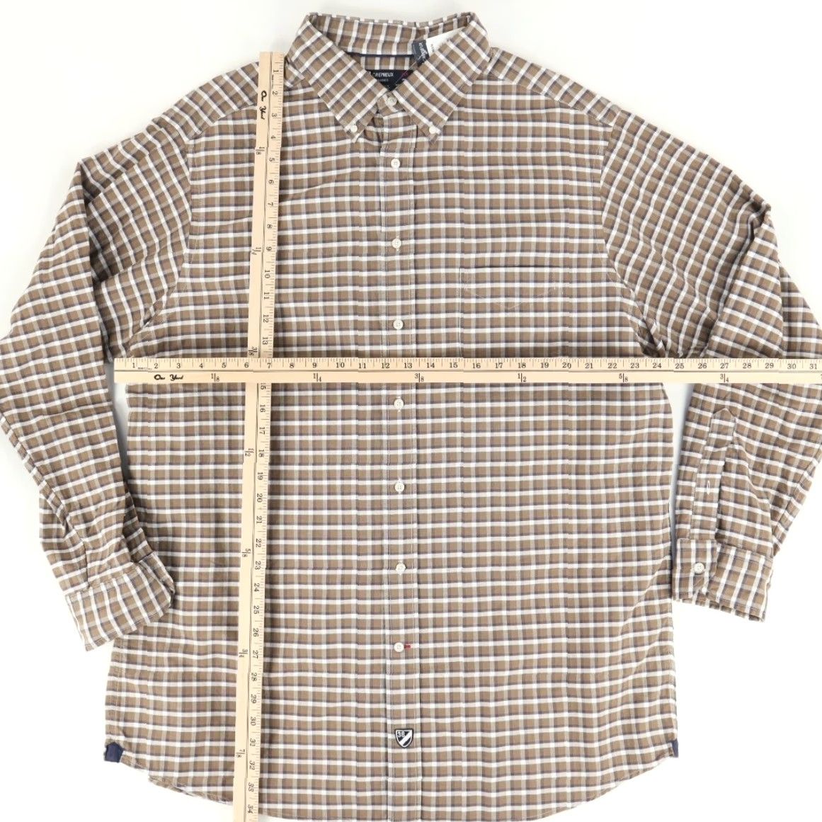 Cremieux Daniel Cremieux Shirt Tall Man Oxford Button Down Cotton Gingham Brown 2XT Mens Size US XXL / EU 58 / 5 - 3 Thumbnail