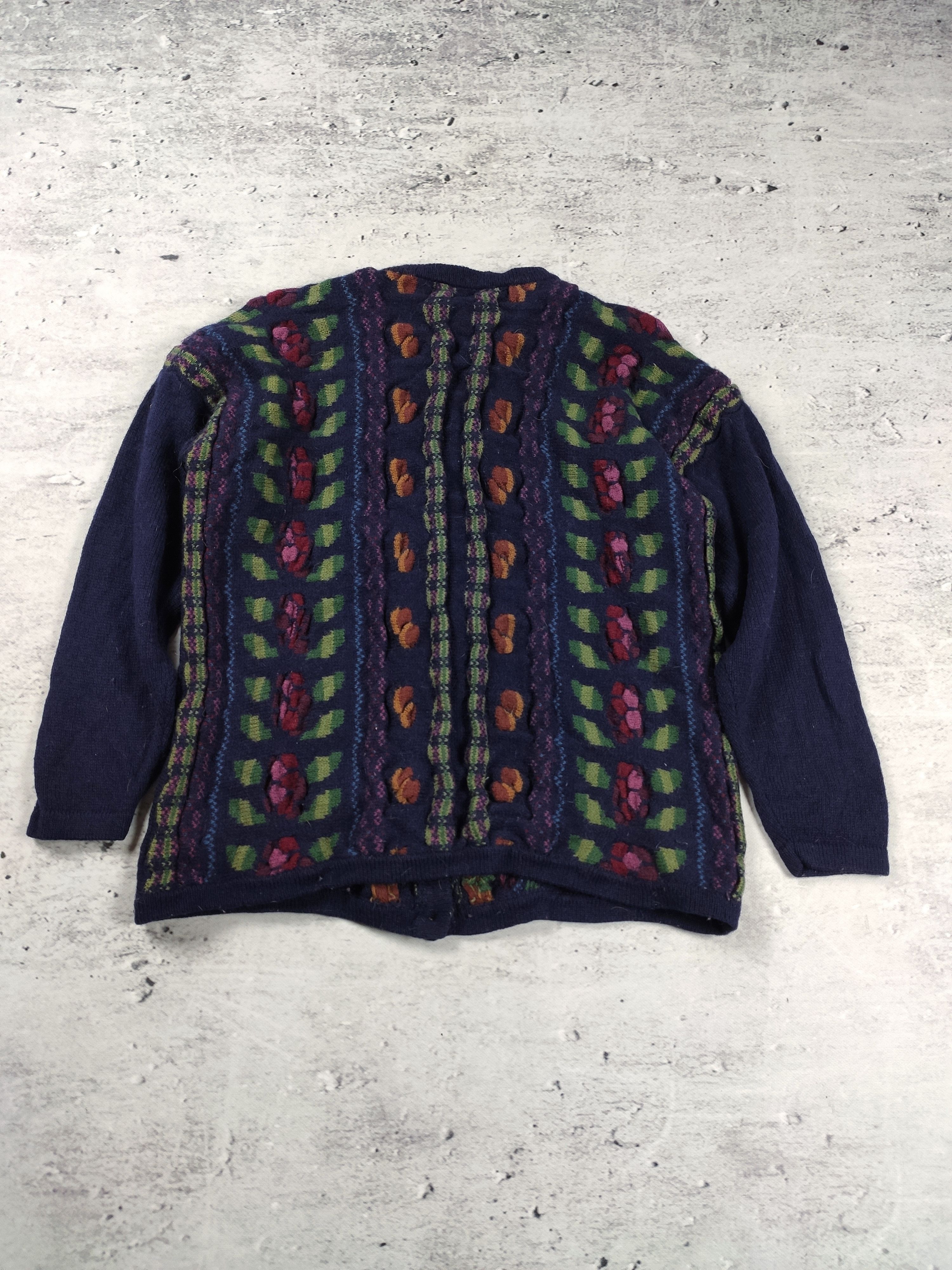 Vintage Vintage Floral woolen cardigan jumper Size L / US 10 / IT 46 - 6 Thumbnail