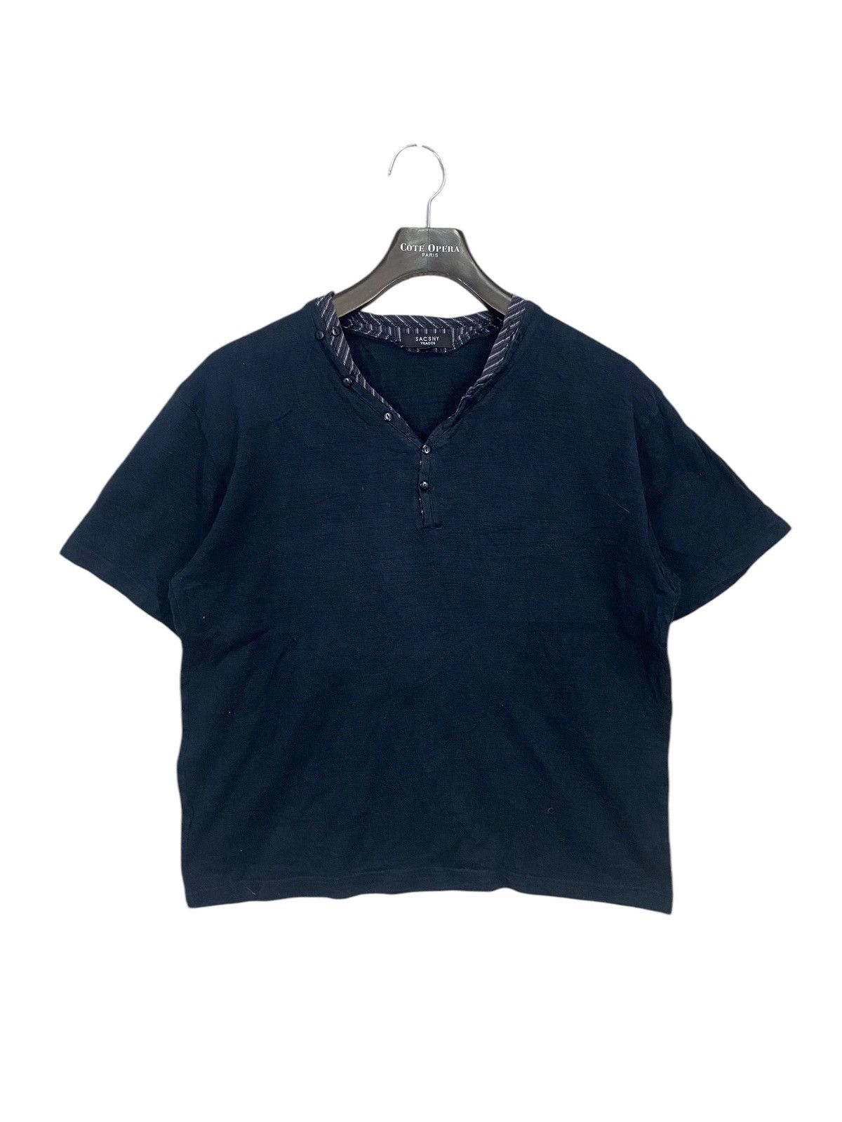 Japanese Brand × Vintage × Yohji Yamamoto Yohji yamamotoo Sacsny y'saccs tshirt double collar size 2L Size US XL / EU 56 / 4 - 1 Thumbnail
