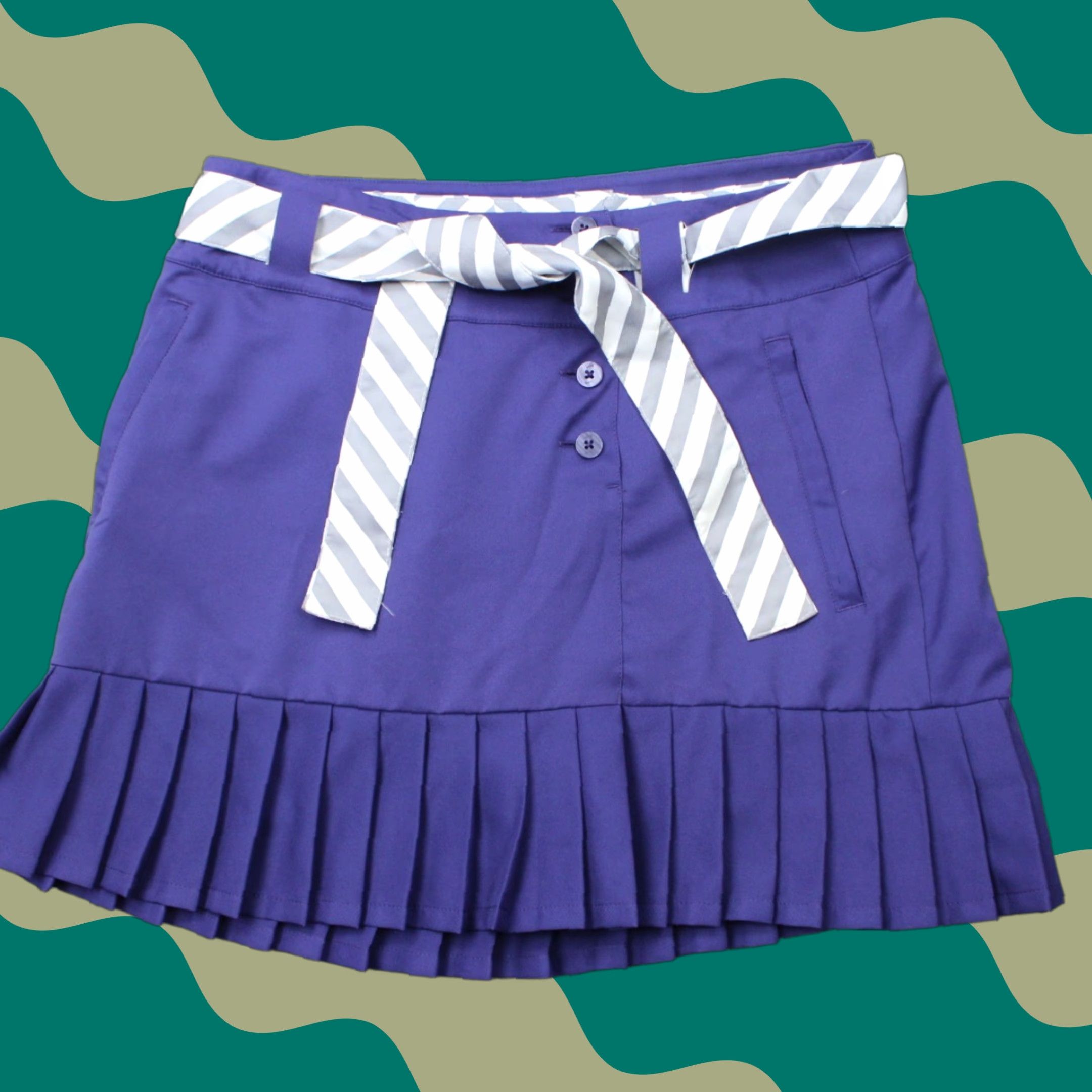 Nike Nike Golf Skort Womens 8 Purple Dri-Fit Pleated Shorts Skort with Belt Side Pockets Casual Summer/White Rules Size 30" / US 8 / IT 44 - 1 Thumbnail