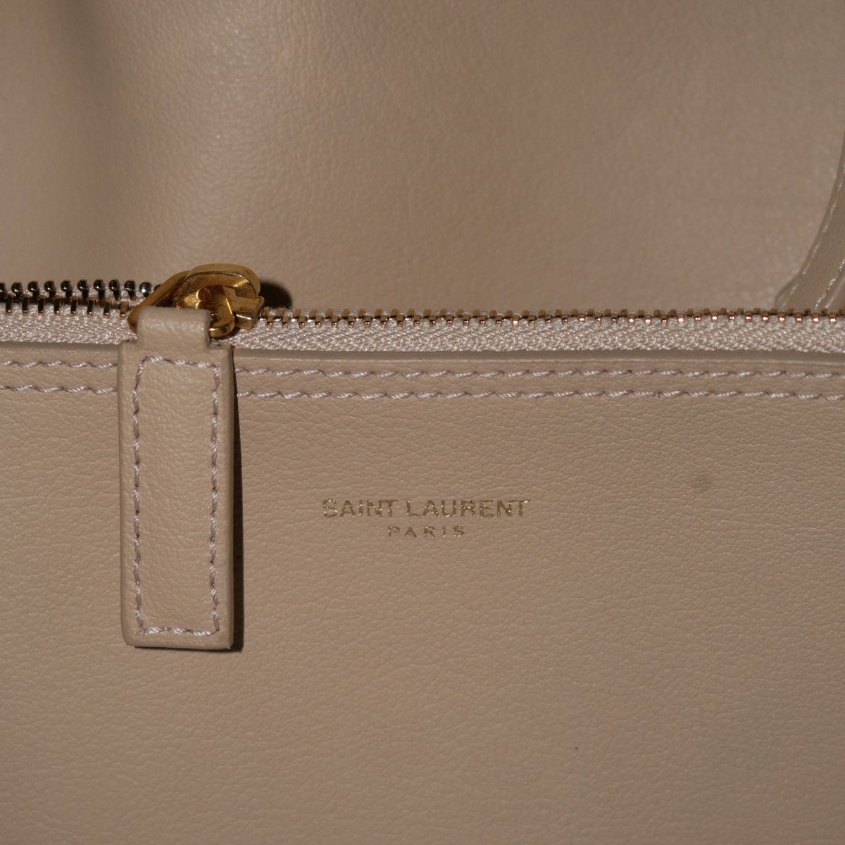 Yves Saint Laurent Shopping Saint Laurent In Leather - Dark Beige Size ONE SIZE - 7 Thumbnail