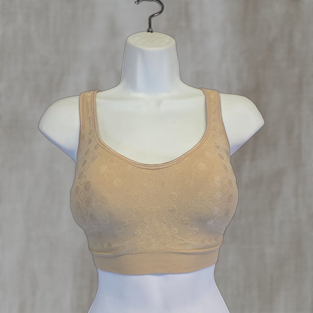 Vintage Bali Wireless Bra Womens XL Comfort Revolution Comfortflex Fit Seamless Beige T-Shirt Bra