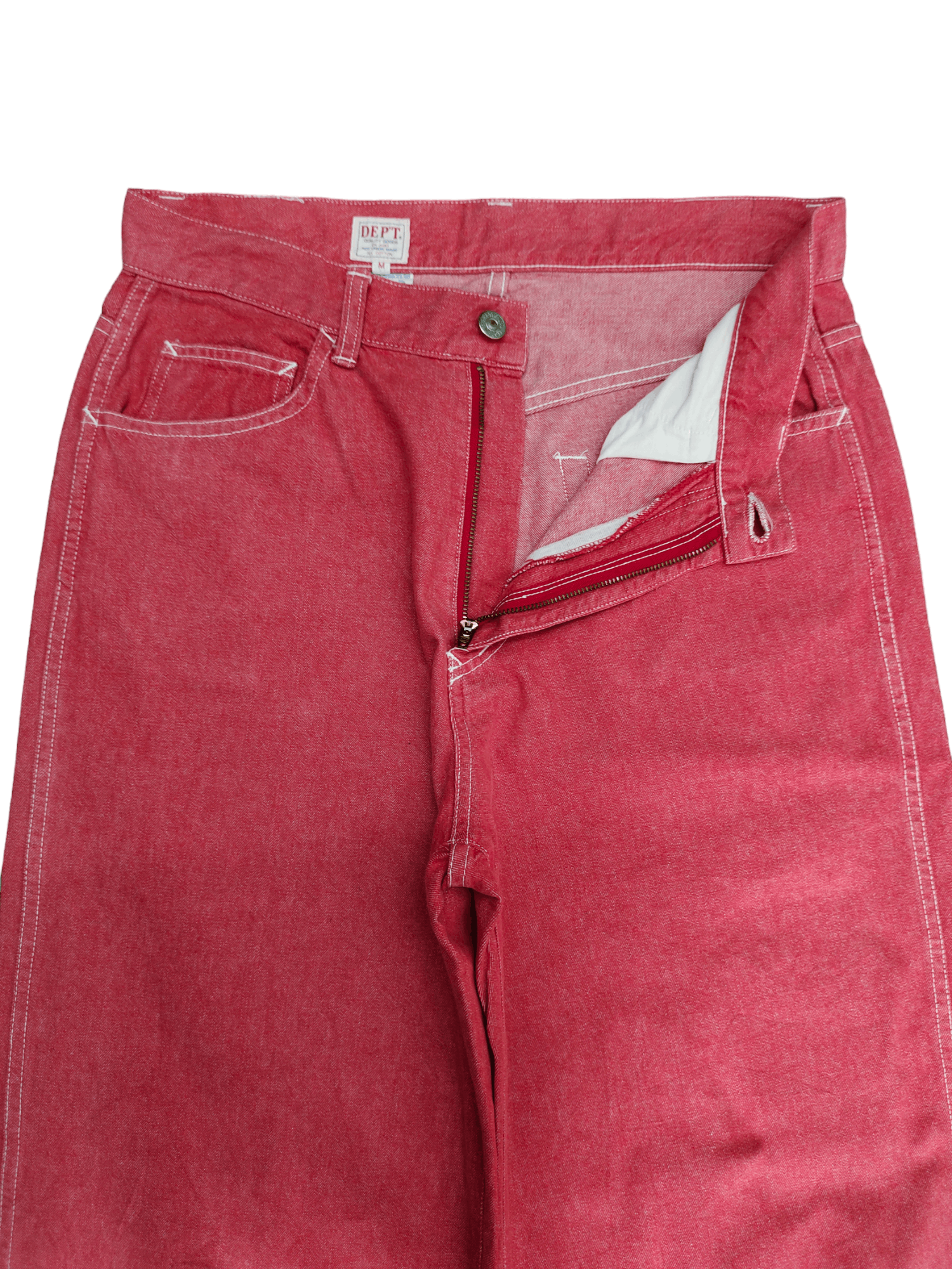 Number (N)ine × Undercover Baggy Jeans Dept Japan Red Denim Wide Leg IfSixWasNine Y2k Size US 30 / EU 46 - 9 Thumbnail