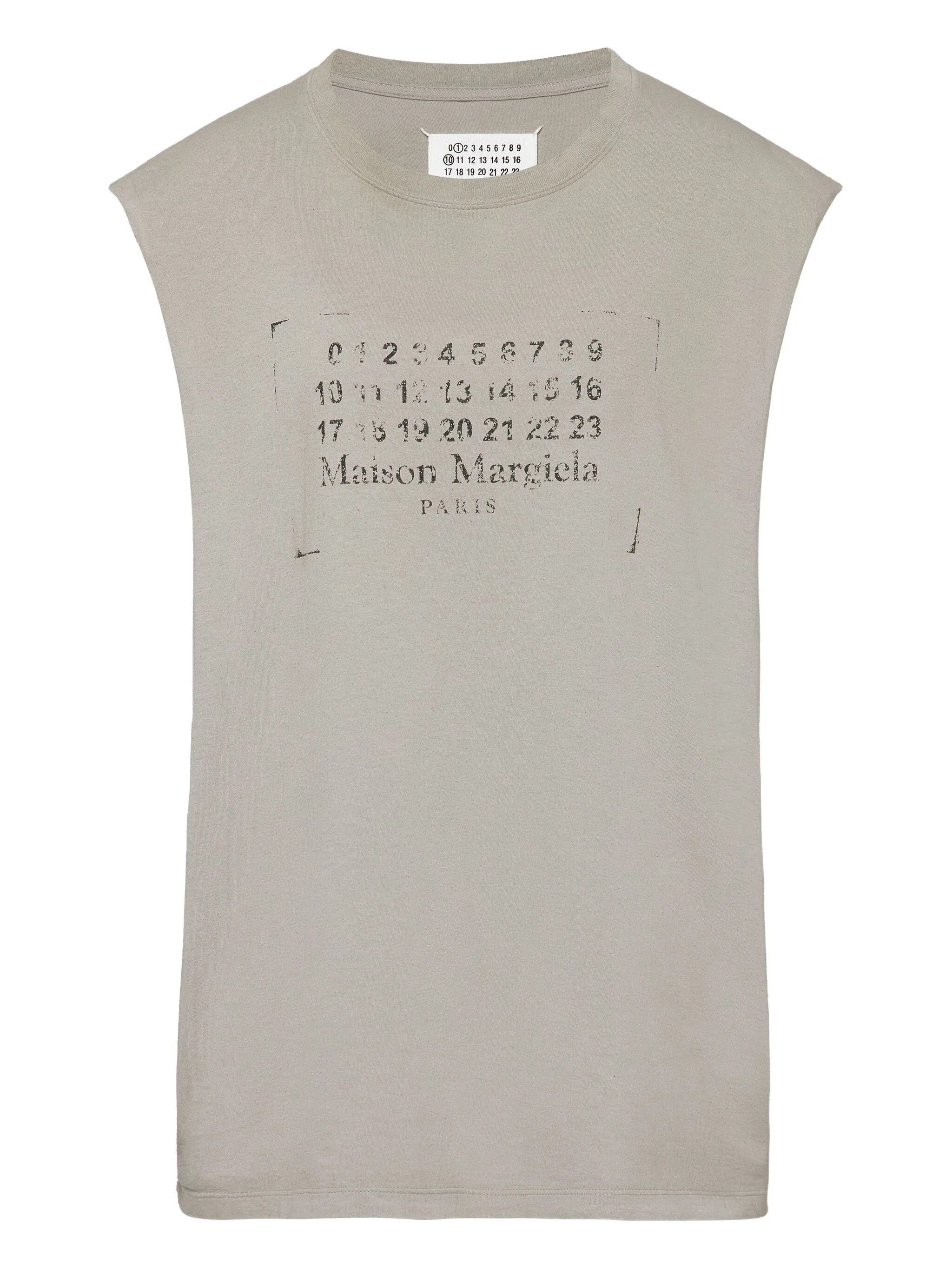Maison Margiela o1w1db10526 Cotton Tank Top in Light Grey Size M / US 6-8 / IT 42-44 - 1 Thumbnail