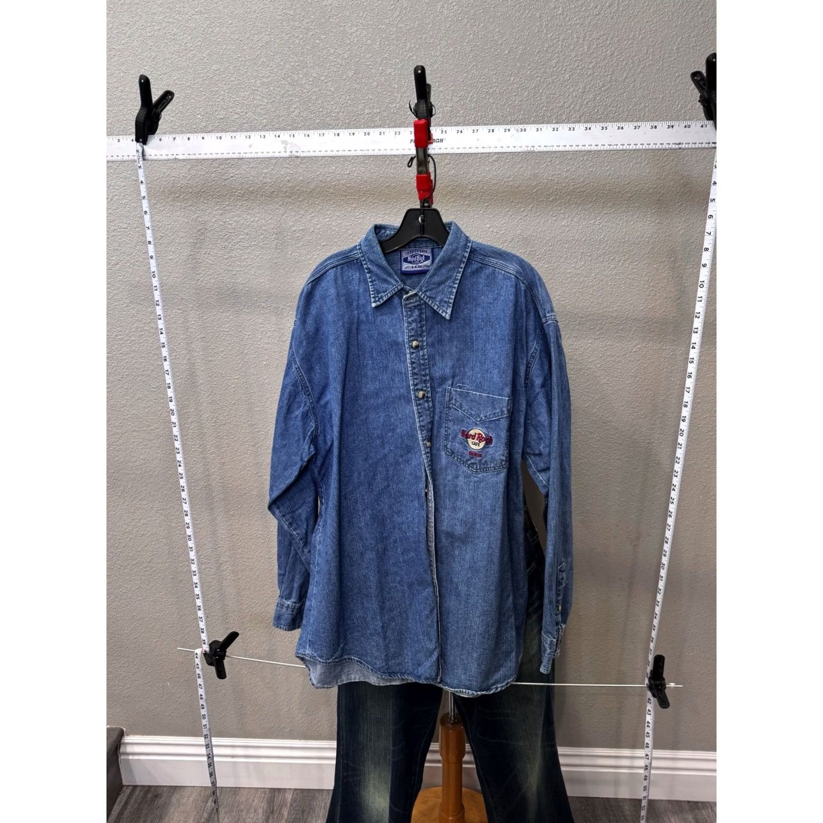 Hard Rock Cafe RARE Hard Rock Cafe Paris Denim LONG SLEEVE SHIRT XL Mens Multicolor Denim LONG SLEEVE SHIRT XL Mens 90s? (adjusted) Size US XL / EU 56 / 4 - 3 Thumbnail