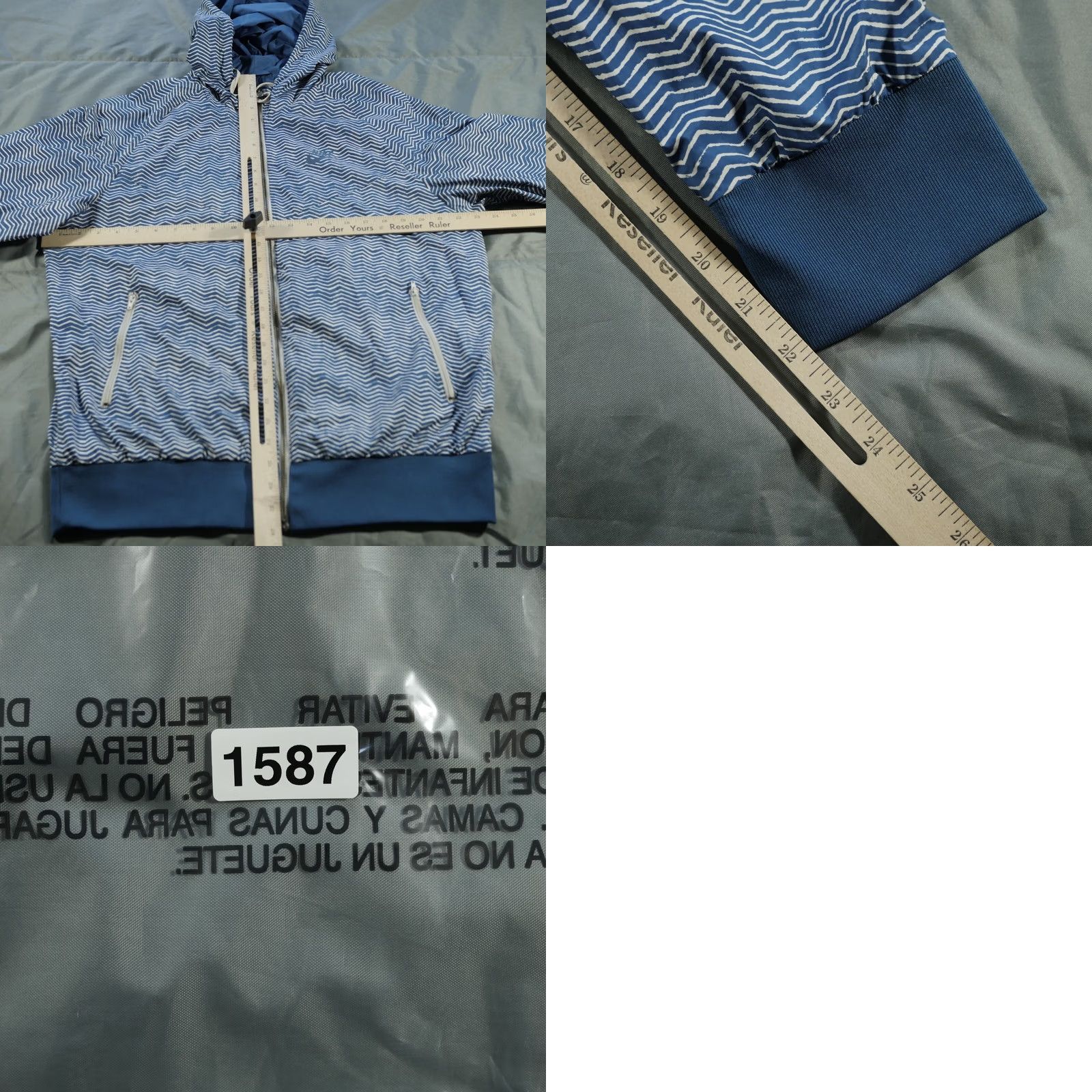Nike Nike Jacket Mens L Blue White Windbreaker Geometric Hooded Size US L / EU 52-54 / 3 - 9 Thumbnail