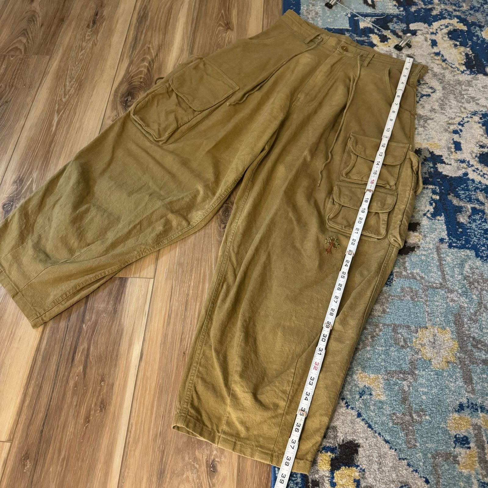 Story Mfg. STORY MFG. Forager Cargo Cotton Trousers Green Sz Small/32 Size US 32 / EU 48 - 6 Thumbnail