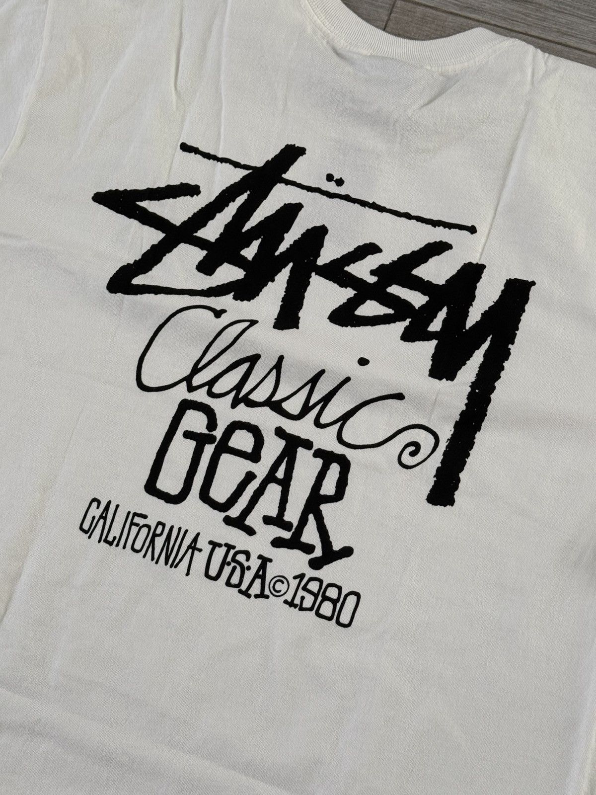 Stussy Stussy Classic Gear 1905084 Pigment Dyed Natural Tee Large Size US L / EU 52-54 / 3 - 8 Thumbnail