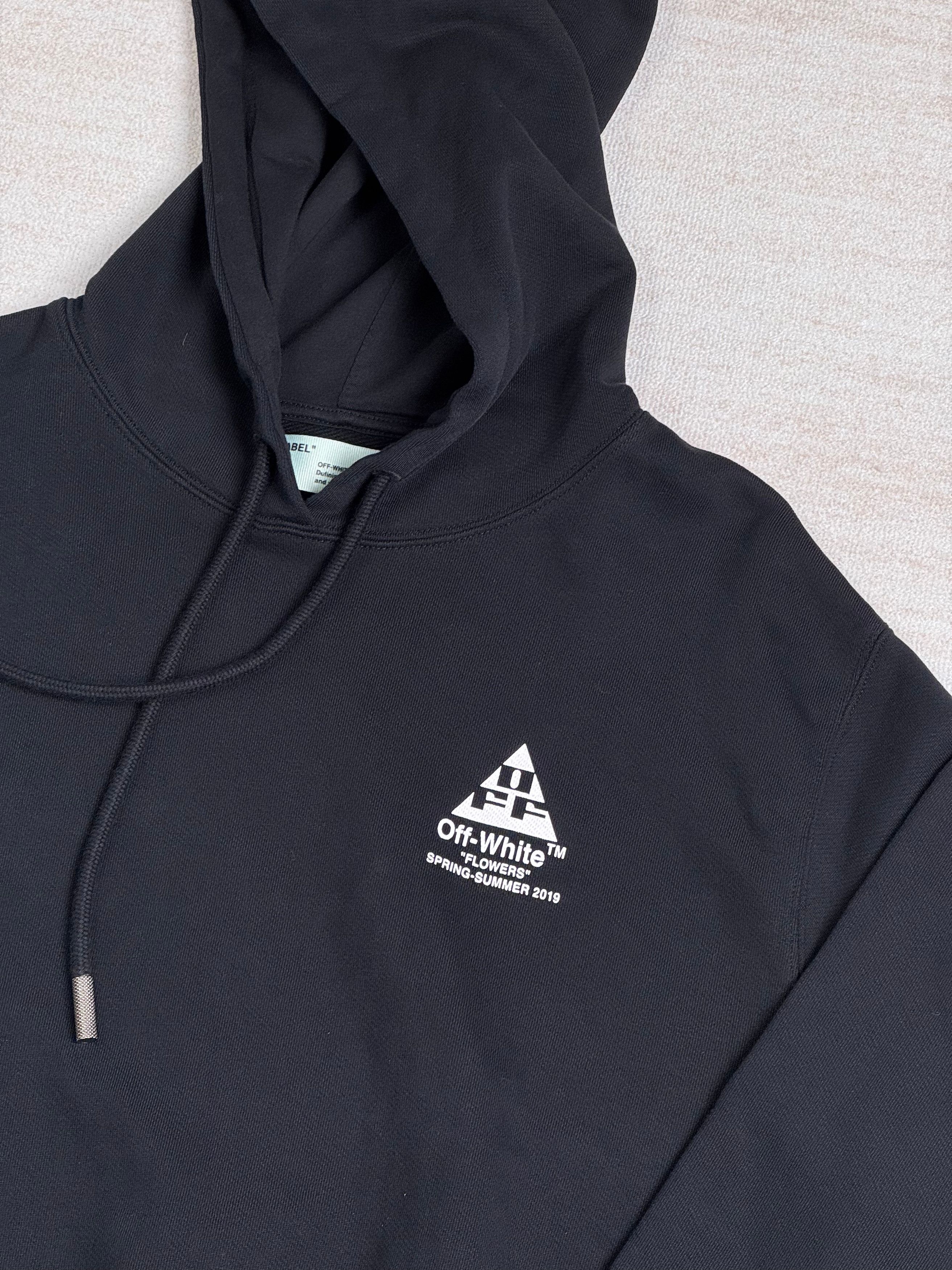 Off-White OFF-WHITE Logo Printed Cropped Sweatshirt Hoodie In Black Size S / US 4 / IT 40 - 6 Thumbnail