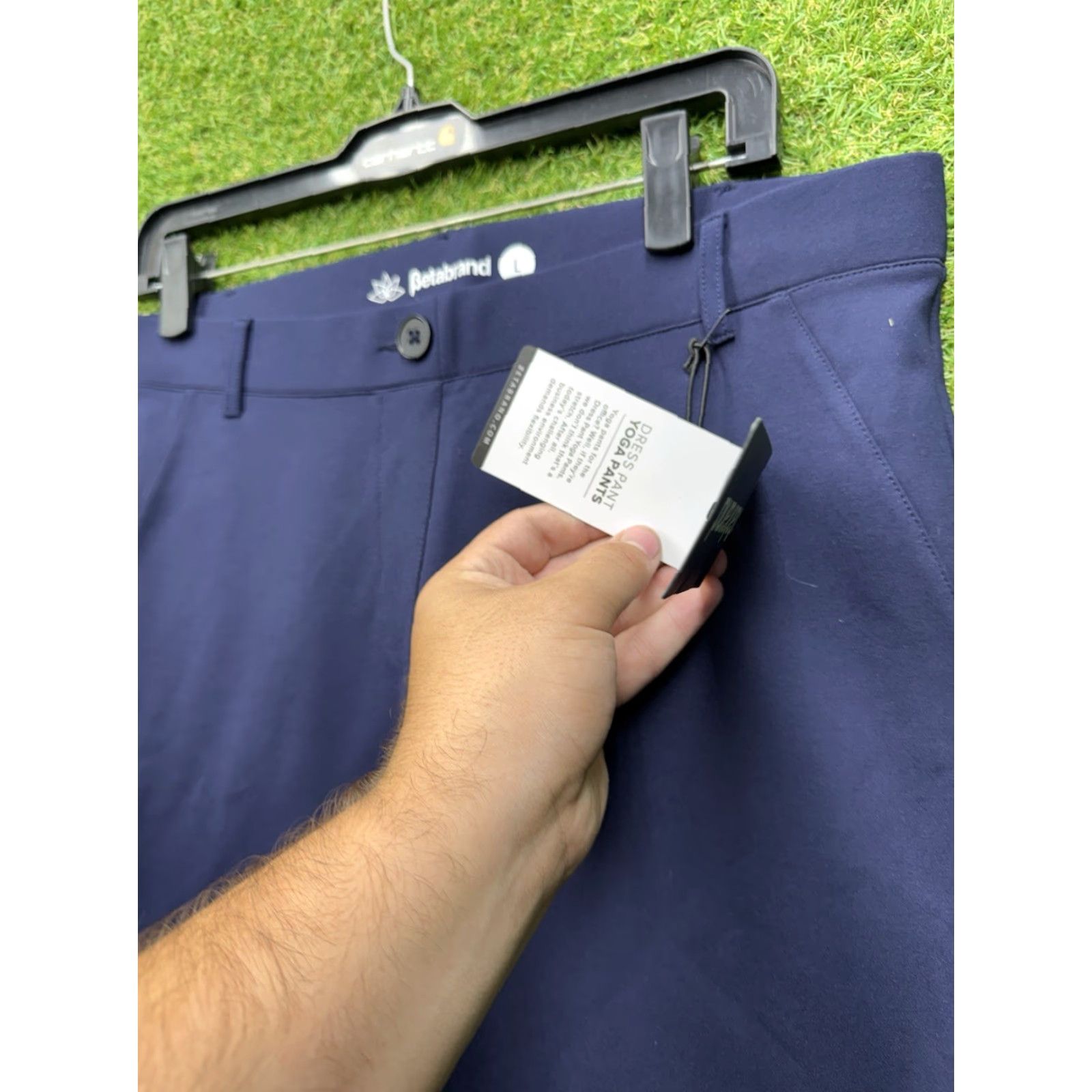 Vintage Betabrand Dress Pants Womens Large Slim Fit Skinny Blue Preppy Casual Stretch Size 36" / US 14 / IT 50 - 7 Thumbnail