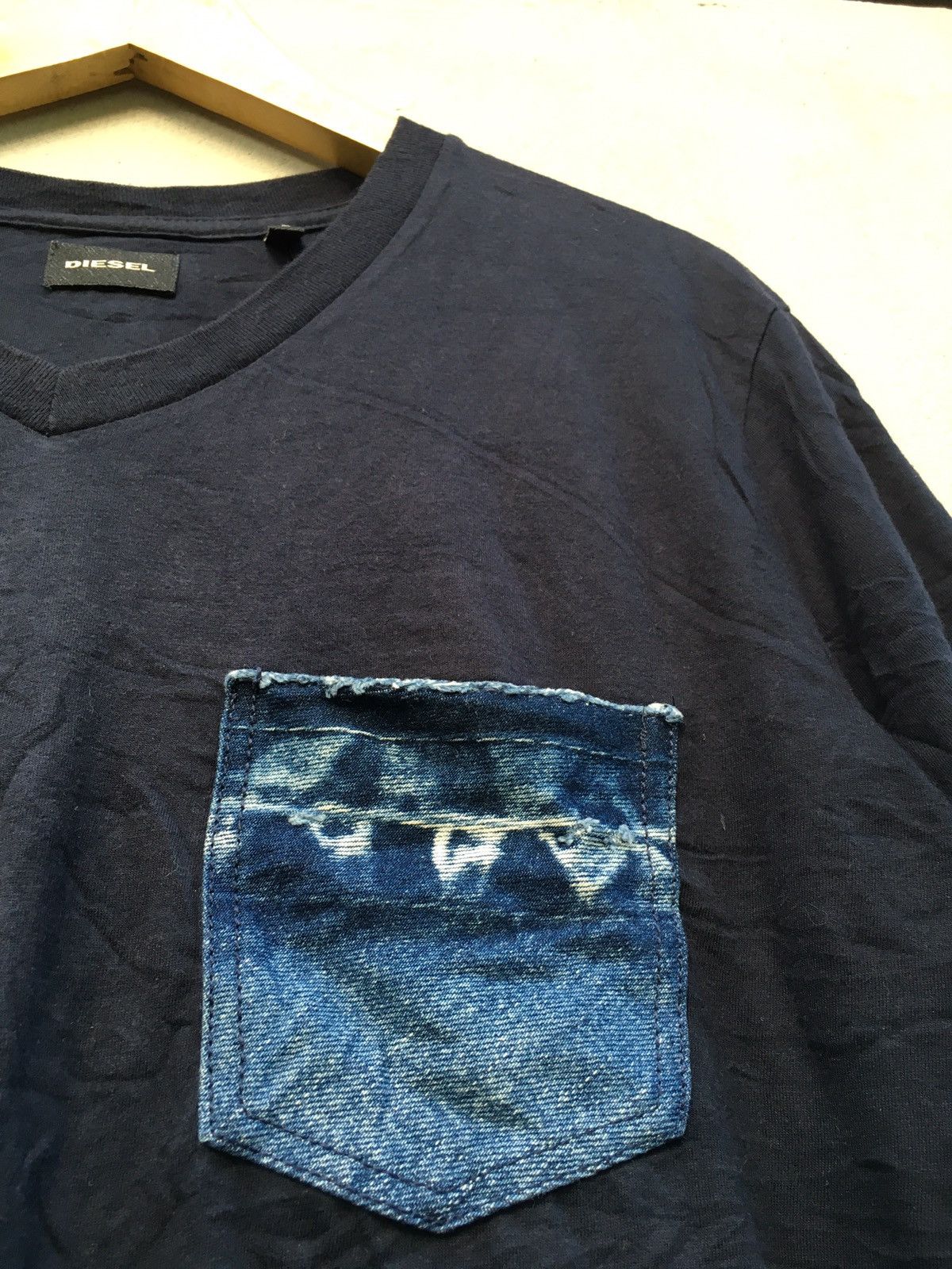 Diesel Diesel Pocket Denim Vneck Tee Size US S / EU 44-46 / 1 - 6 Thumbnail