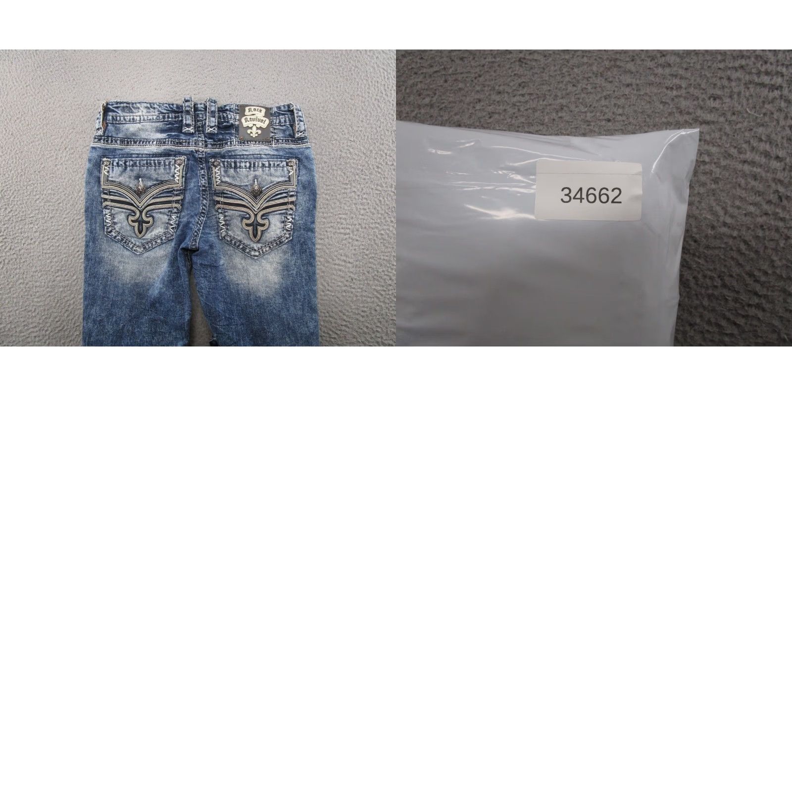 Vintage Rock Revival Eben Jeans Men’s 32x31.5 Straight Distressed Medium Wash Denim Size US 32 / EU 48 - 10 Thumbnail