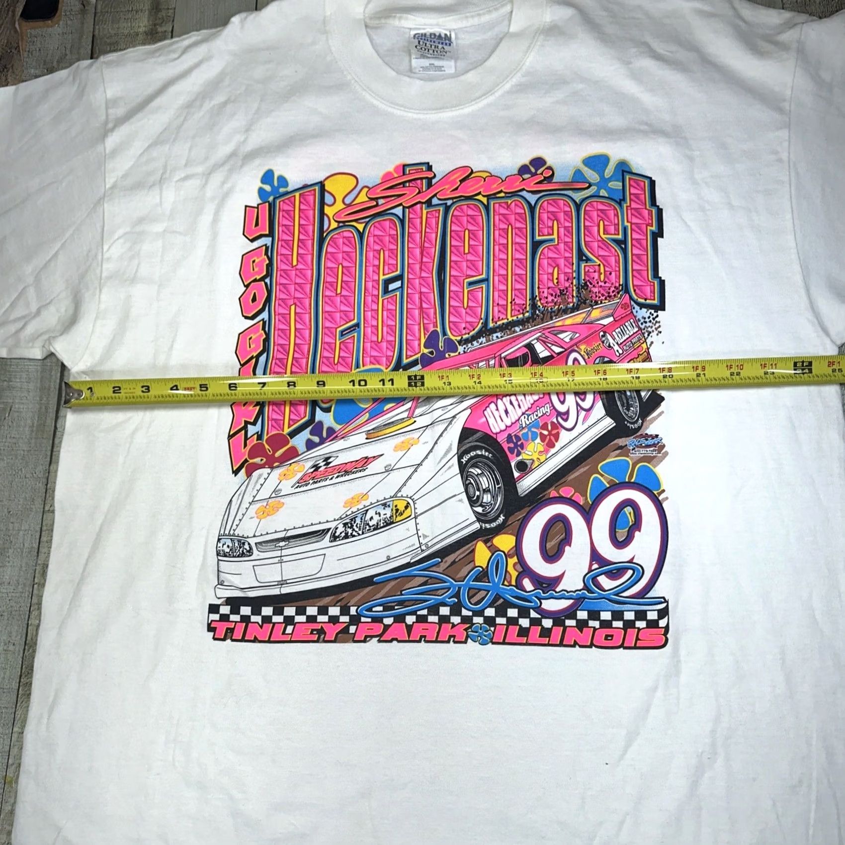 Gildan VINTAGE Nacar Shirt Large Logo Sherri Hecknast Pink 2XL Logo Cars Gildan Mens T-Shirt XXL Pink u Go Girl Size US XXL / EU 58 / 5 - 3 Thumbnail