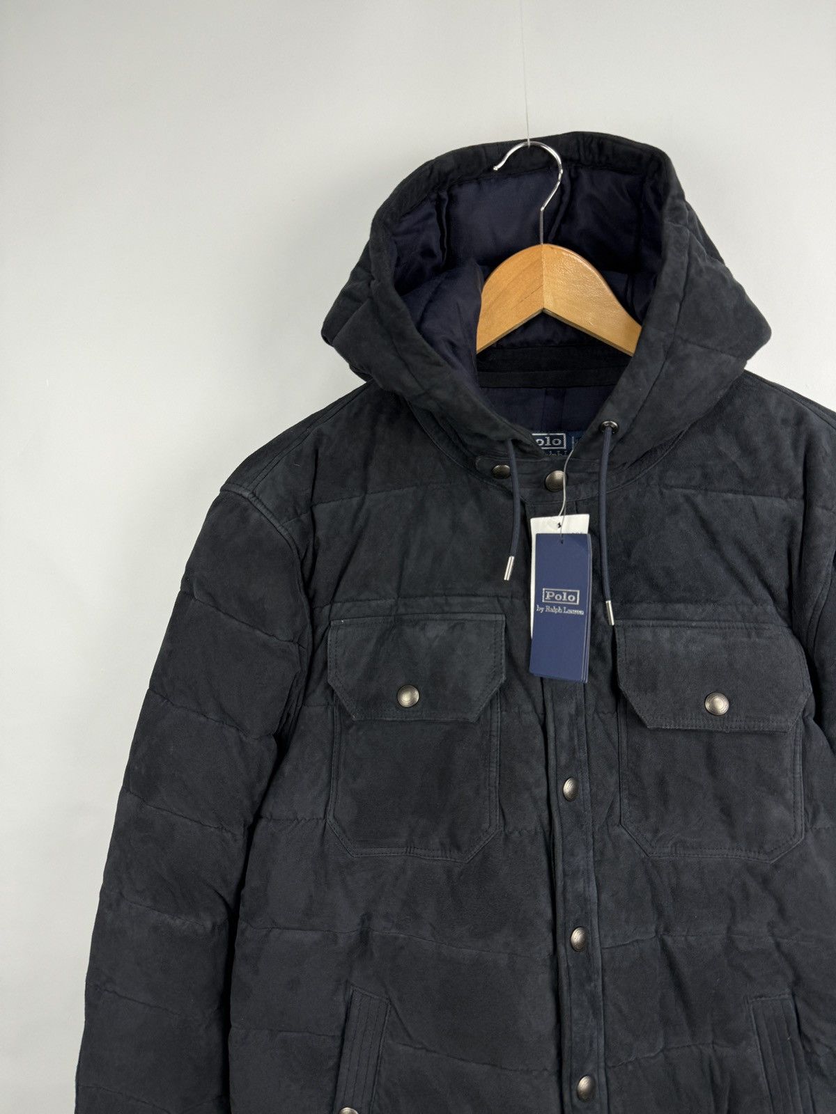 Polo Ralph Lauren 🇺🇸 NEW❗️Ralph Lauren Polo Quilted Suede Hooded Jacket Size US S / EU 44-46 / 1 - 8 Thumbnail