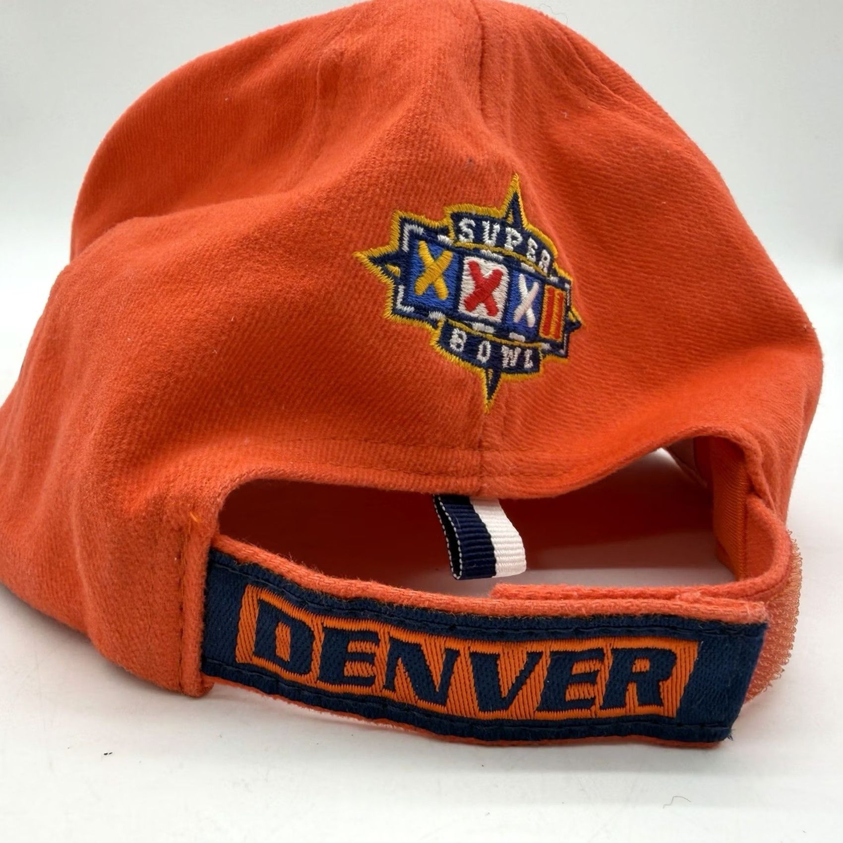 Logo Athletic VINTAGE Denver Broncos Strapback NFL Logo Athletics Cap Hat Orange John Elway Unisex Adults Adjustable Cotton Blend Baseball Cap Mens Size ONE SIZE - 2 Thumbnail