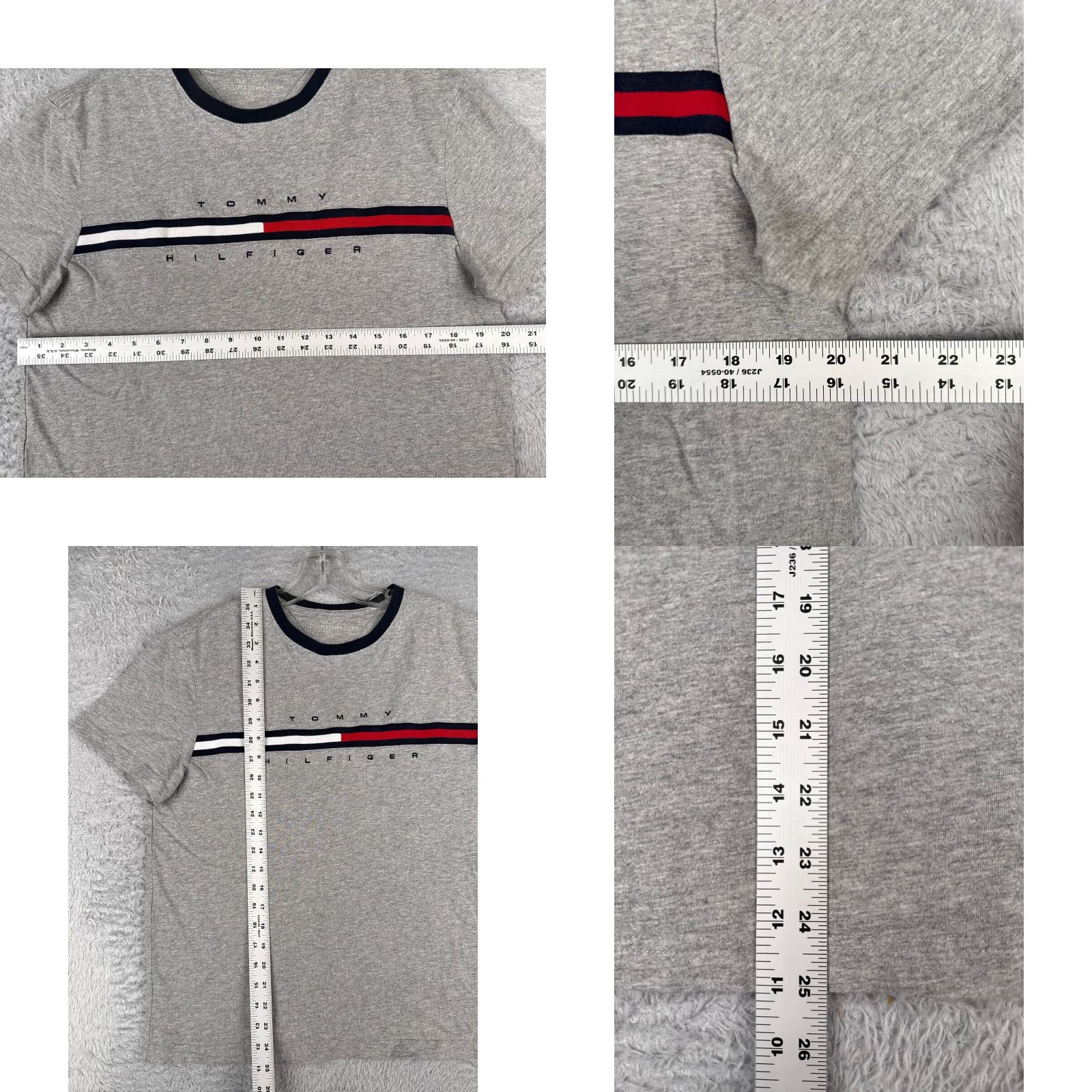 Tommy Hilfiger Tommy Hilfiger Shirt Adult Large Gray Short Sleeve Crew Neck 100% Cotton Logo Tee Mens L Gray 100% Cotton Size US L / EU 52-54 / 3 - 8 Thumbnail