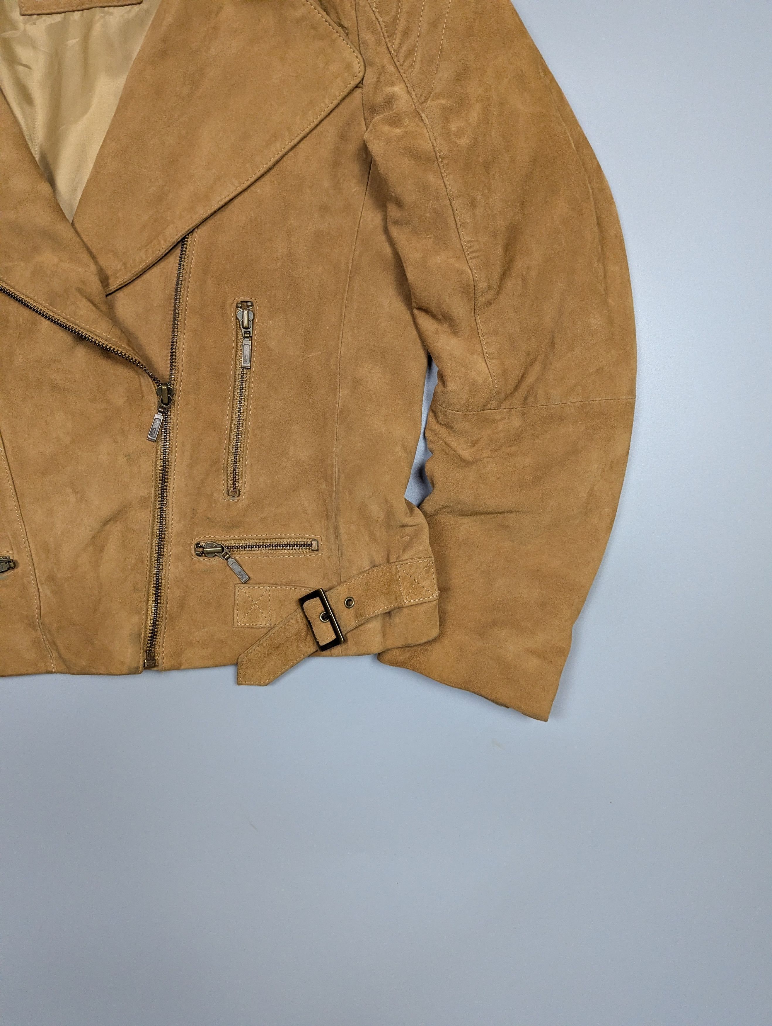 Vintage VIRMANI Women's Vintage Leather Brown Biker Cowboy Jacket Size M / US 6-8 / IT 42-44 - 3 Thumbnail