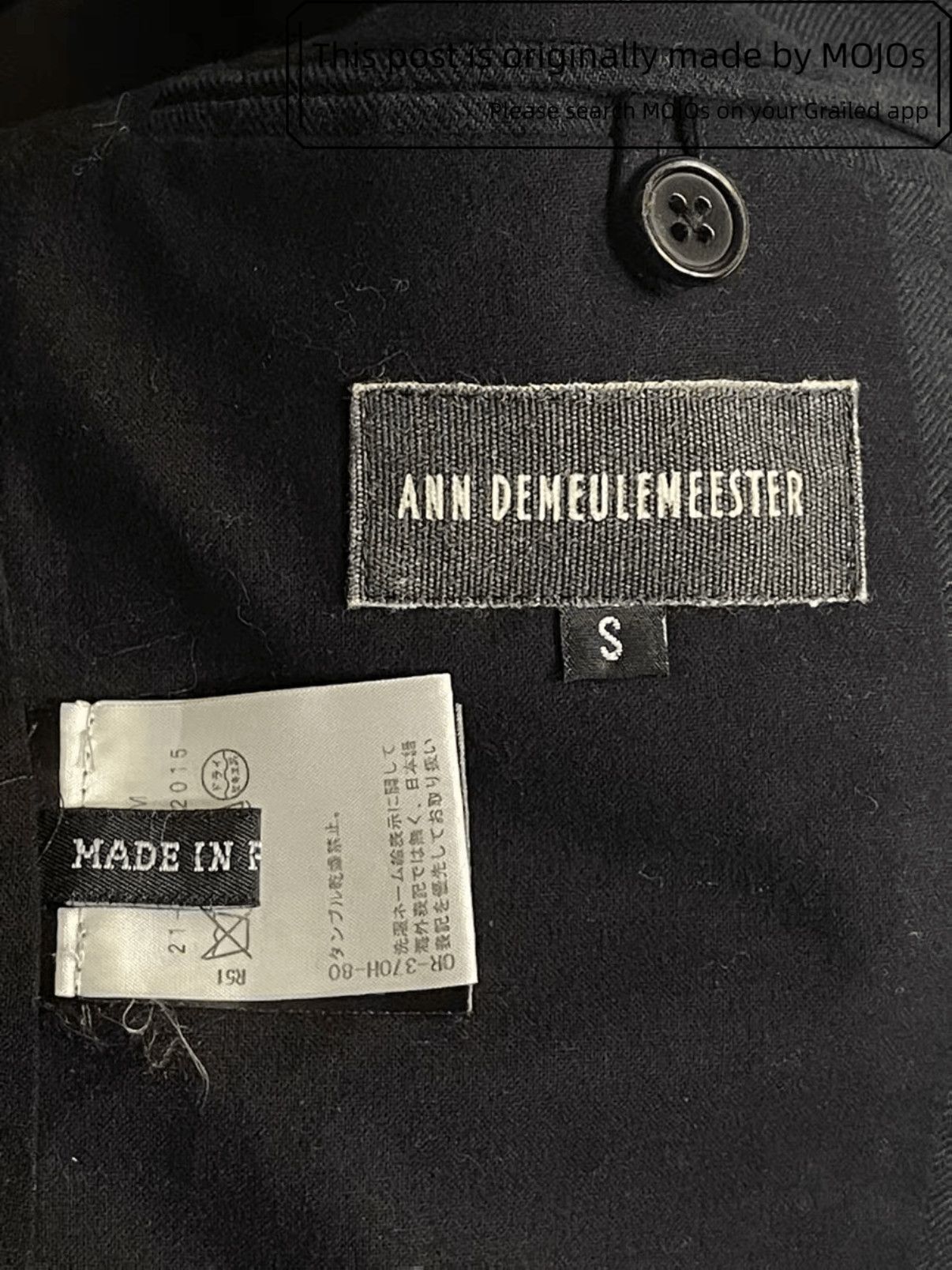 Ann Demeulemeester Sz S Ann Demeulemeester Classic Blazer mojos142028 Size US S / EU 44-46 / 1 - 7 Thumbnail