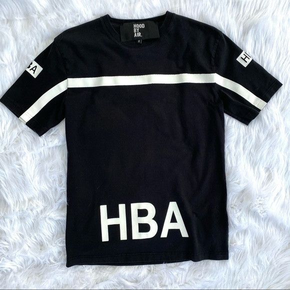 image of Hood By Air HBA Logo Tee Short Sleeve Black White, Men's (Size Small)