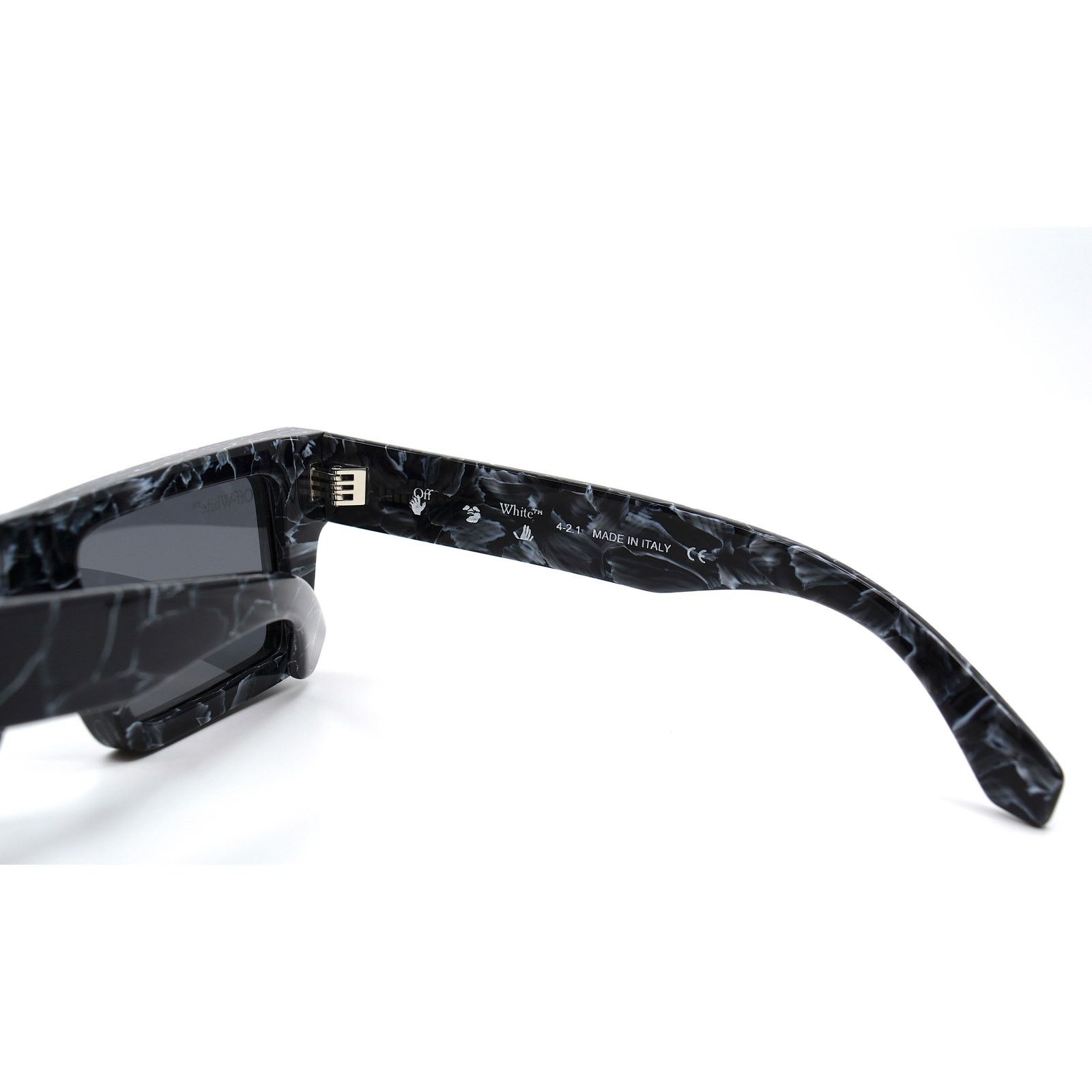 Off-White NEW! OFF-WHITE OER1017 1107 BLACK MARBLE GREY SUNGLASSES Size ONE SIZE - 8 Thumbnail