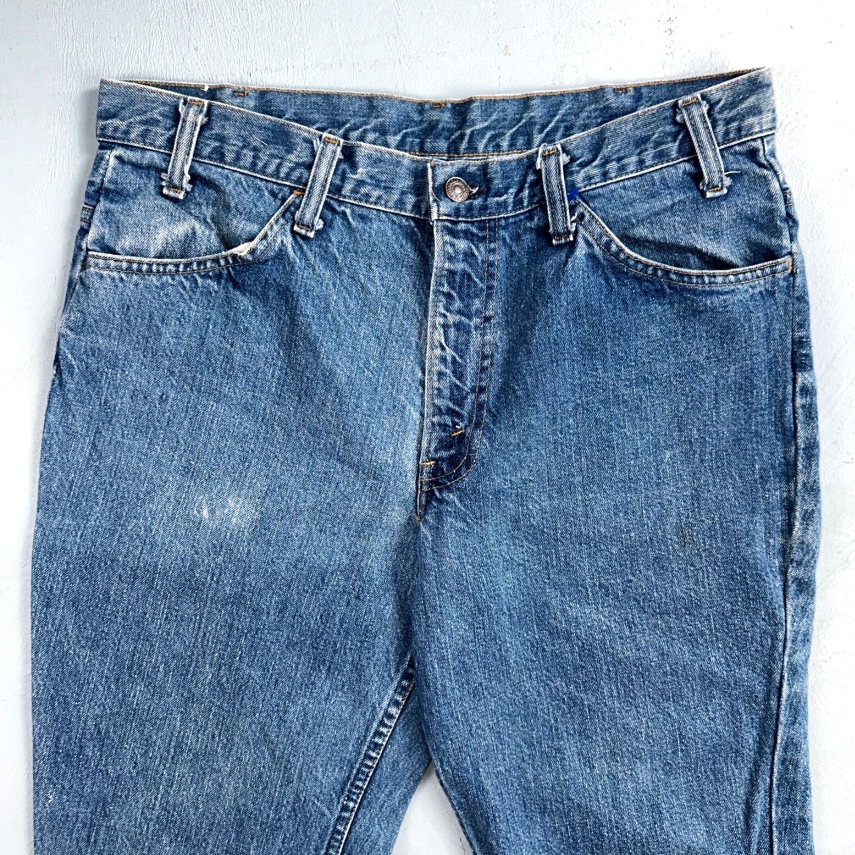 Levi's VINTAGE Levi's 684 USA Orange Tab Bootcut Jeans 34x32 Blue Bell Bottom Denim Cotton Men's Blue 70s Flare N/A Size US 34 / EU 50 - 2 Thumbnail