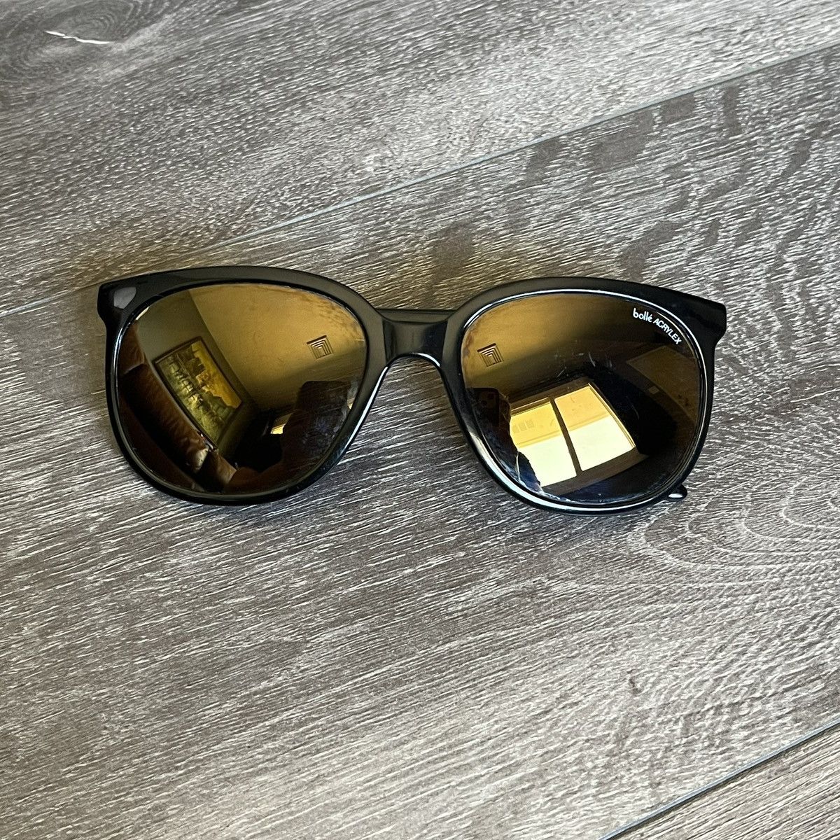 Bolle Bollé Acrylex 396 Cat Eye Black Gold Sunglasses Women’s Size ONE SIZE - 1 Thumbnail