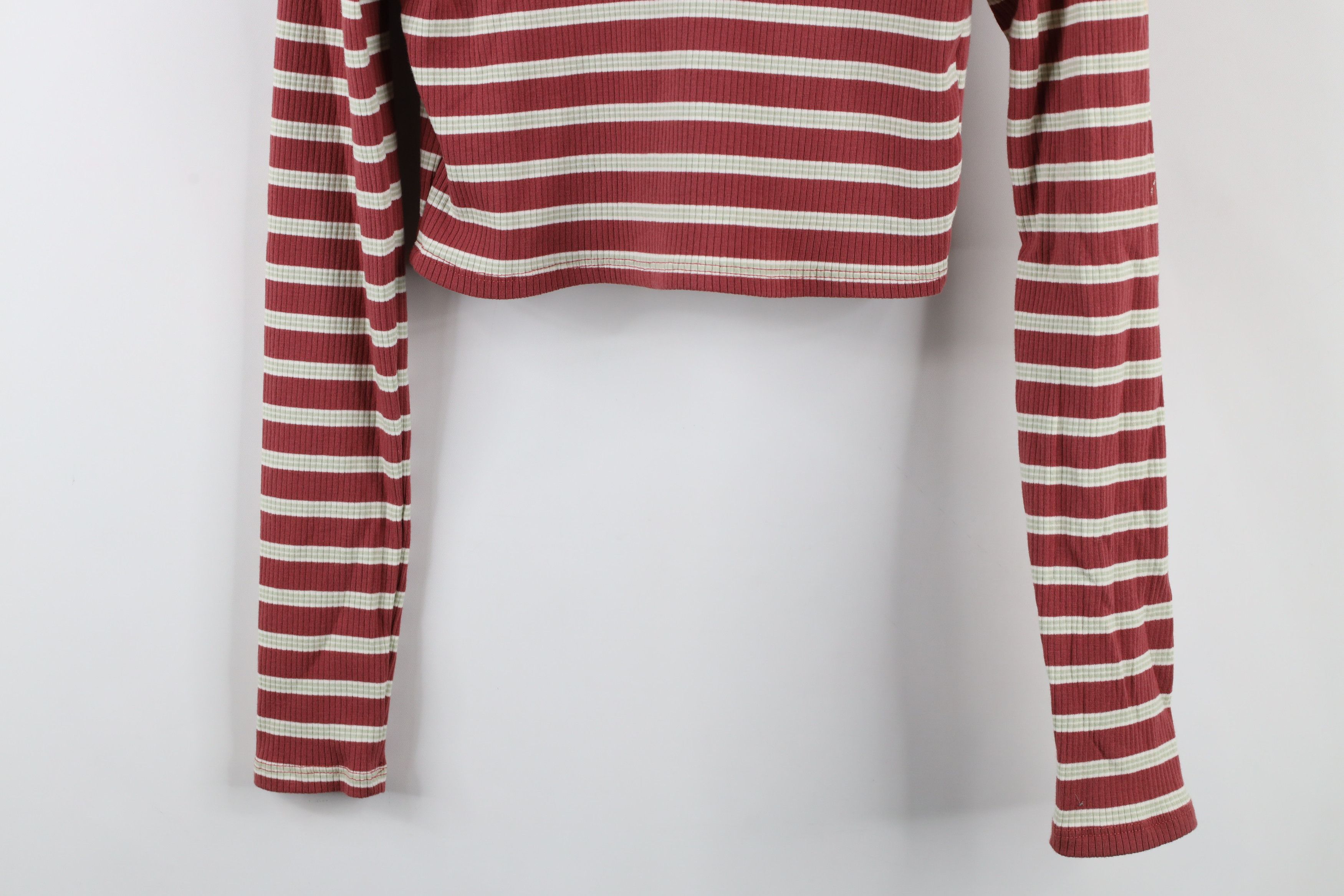 Vintage Vintage Y2K Babydoll Ribbed Knit Polo Shirt Striped USA Size L / US 10 / IT 46 - 11 Thumbnail
