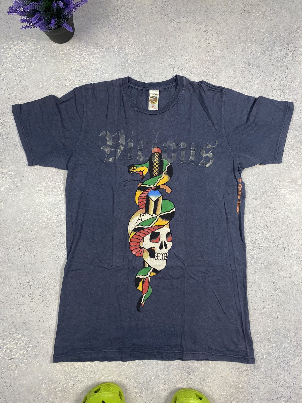 Ed Hardy Ed Hardy Men’s Blue T-Shirt With Big Logo Size Medium Size US M / EU 48-50 / 2 - 3 Thumbnail