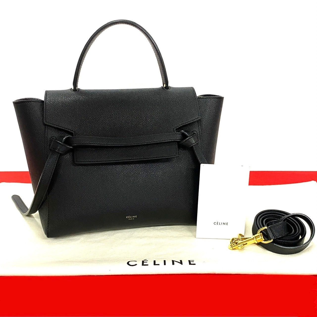 Celine Celine Shoulder Bag Black Leather Size ONE SIZE - 1 Thumbnail