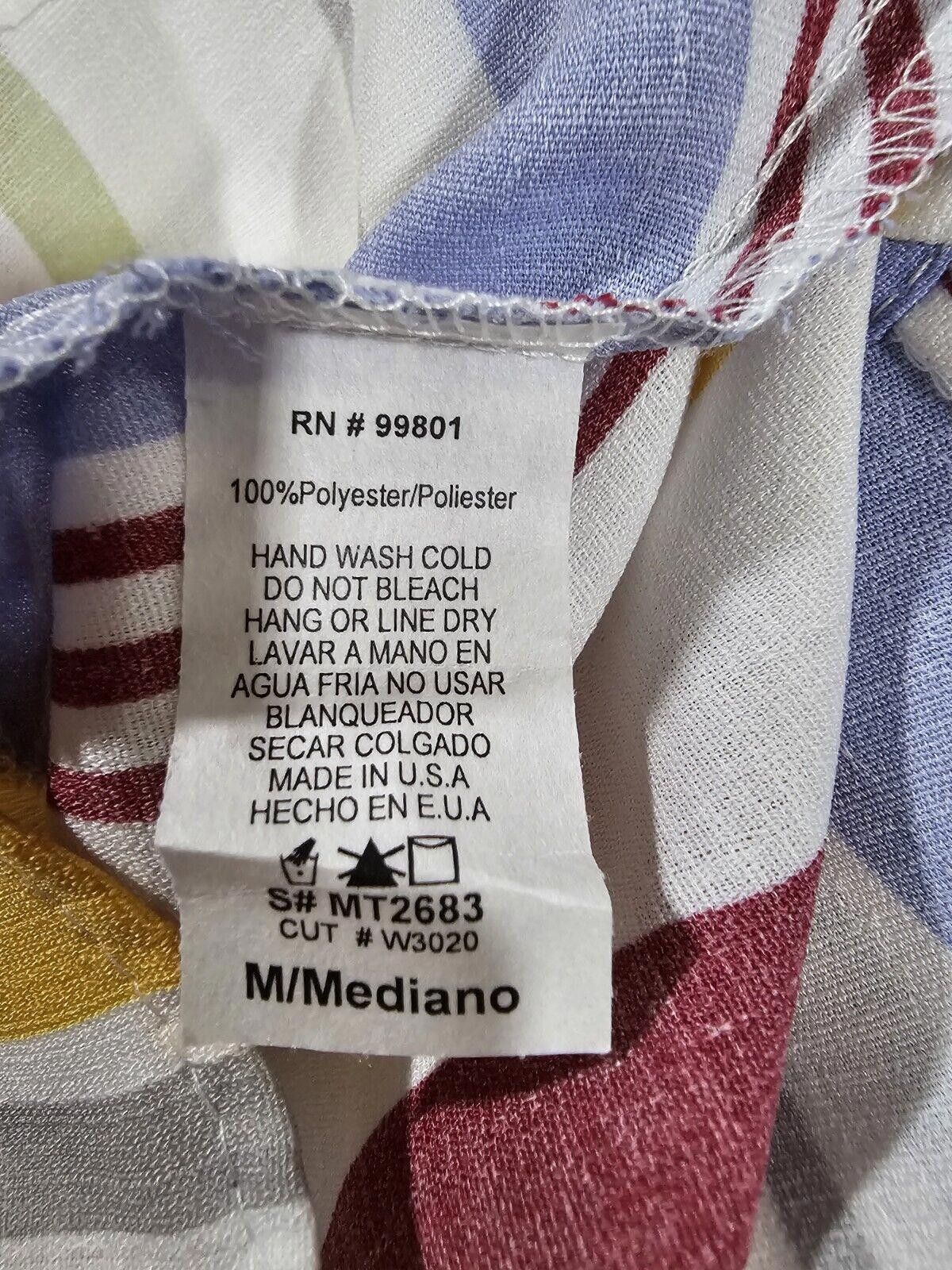 Designer My Story Blouse Top Size M Striped Tie Stretch NWT Lillian's Size M / US 6-8 / IT 42-44 - 7 Thumbnail