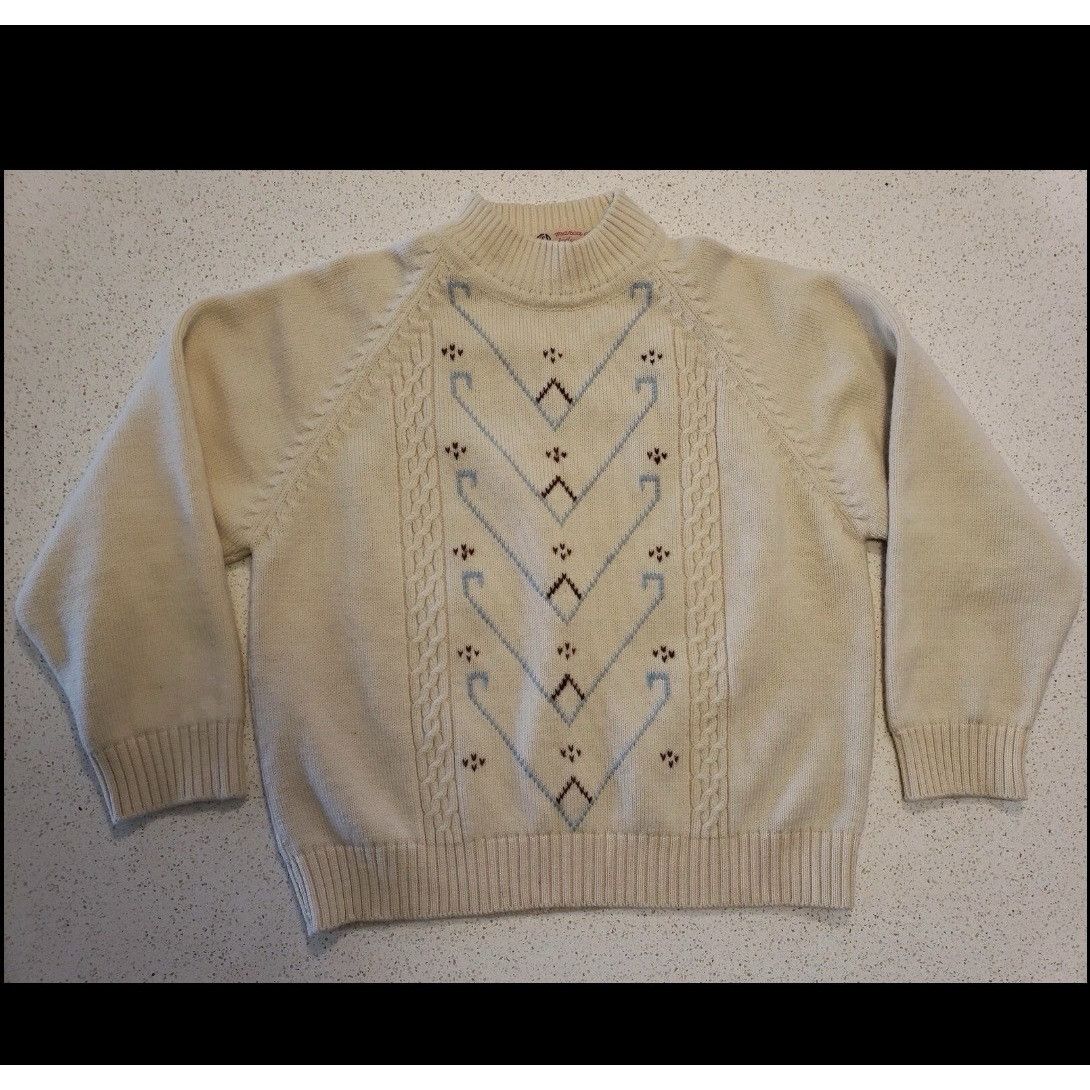 Other Vtg Ski Sweater Wool Cable Knit Pullover Italy Mens XS Ivory Size US XXS / EU 40 - 1 Thumbnail