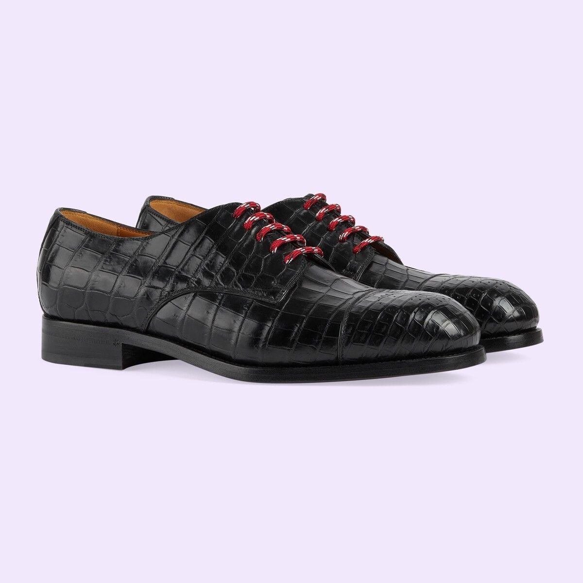 Gucci oc11z1025 Crocodile Lace-up Formal Shoes in Black Size US 8.5 / EU 41-42 - 2 Thumbnail