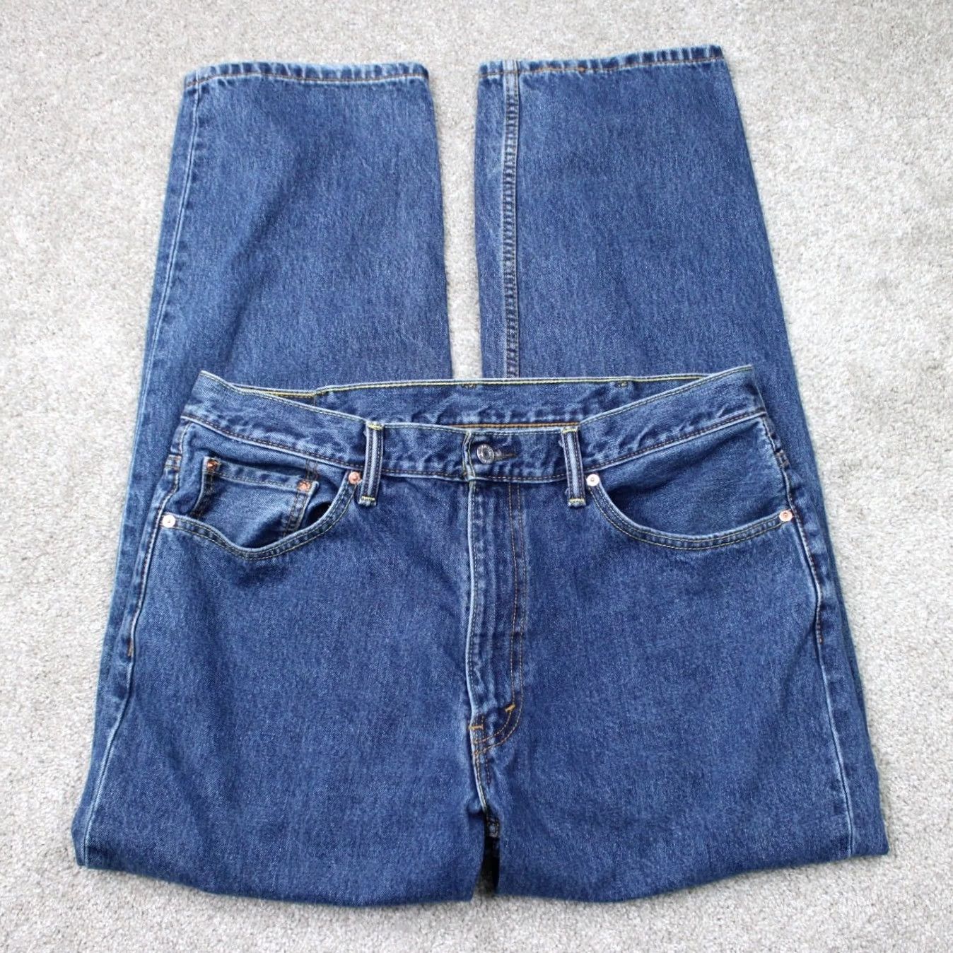 Levi's Levi's Jeans 550 Mens 38x32 Blue Relaxed Fit 5-Pocket Denim 100% Cotton Button Zip Straight Casual Vintage: No Men? Size US 38 / EU 54 - 2 Thumbnail