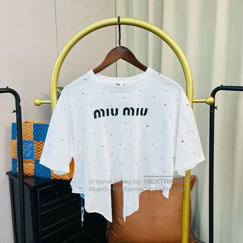 Miu Miu White Cotton Women's T-Shirt .